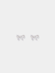 Bellina Bow Stud Earrings Crystal_mannequin