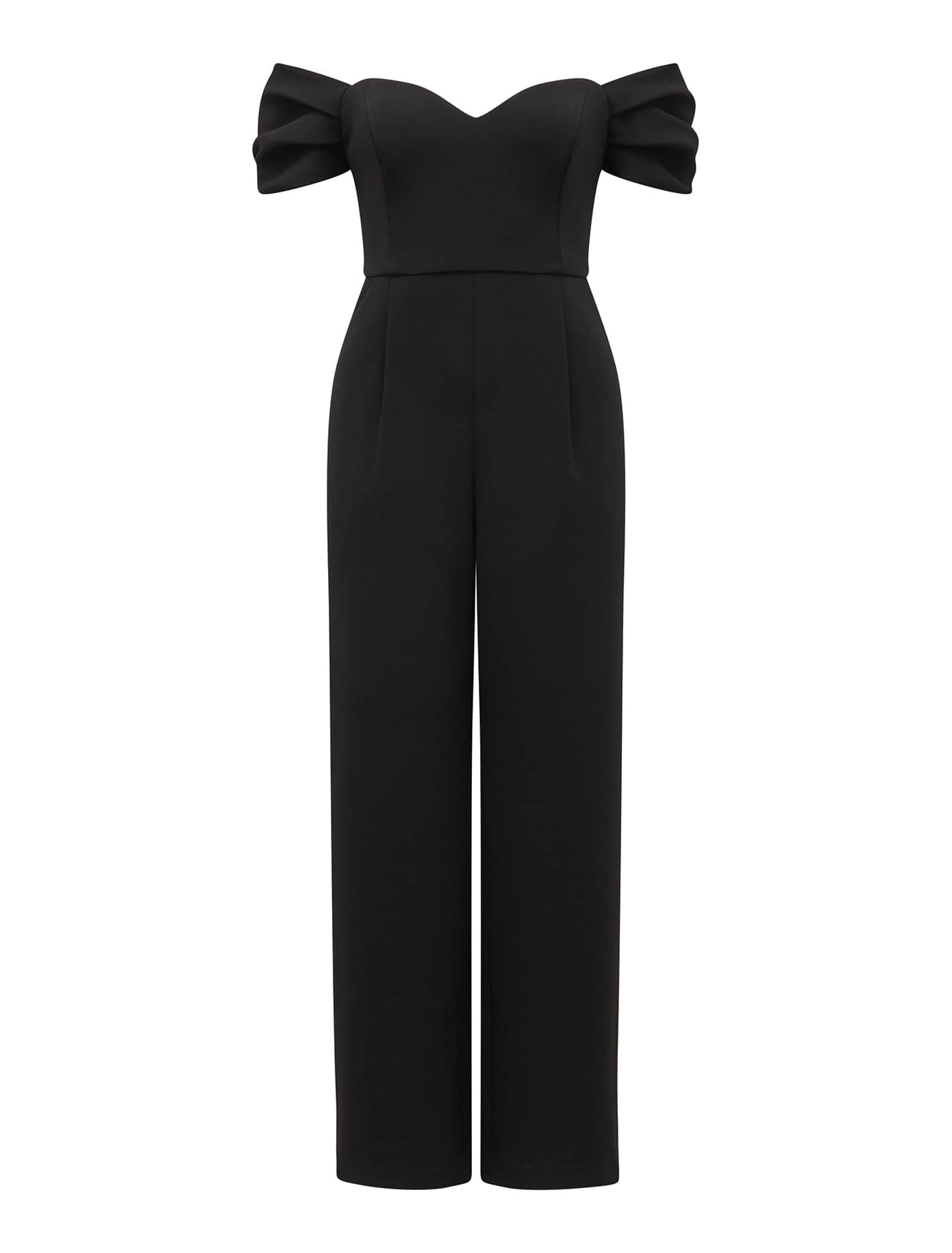 Lea Petite Off-Shoulder Jumpsuit Black_mannequin