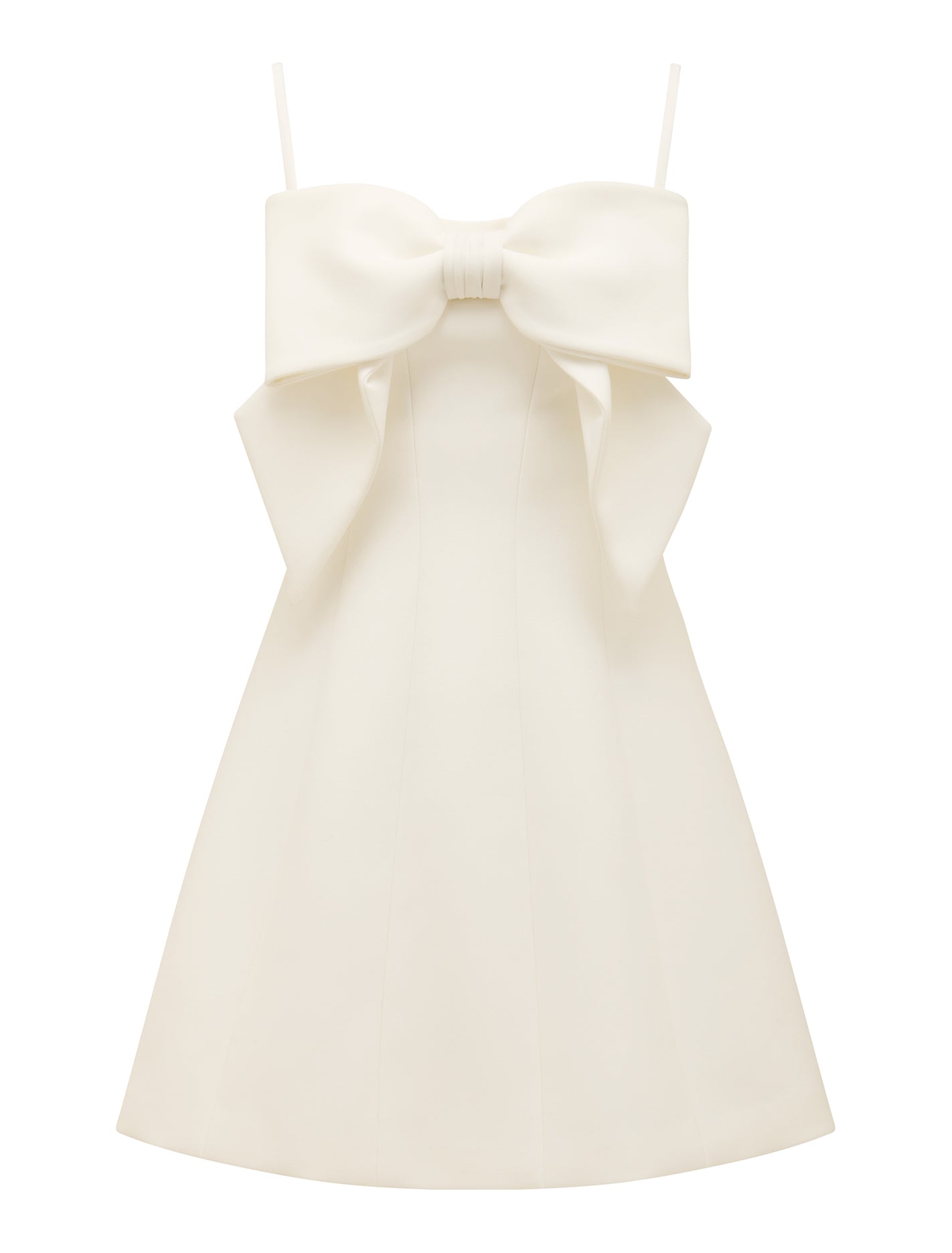 Hayley Bow Front Mini Dress White_mannequin