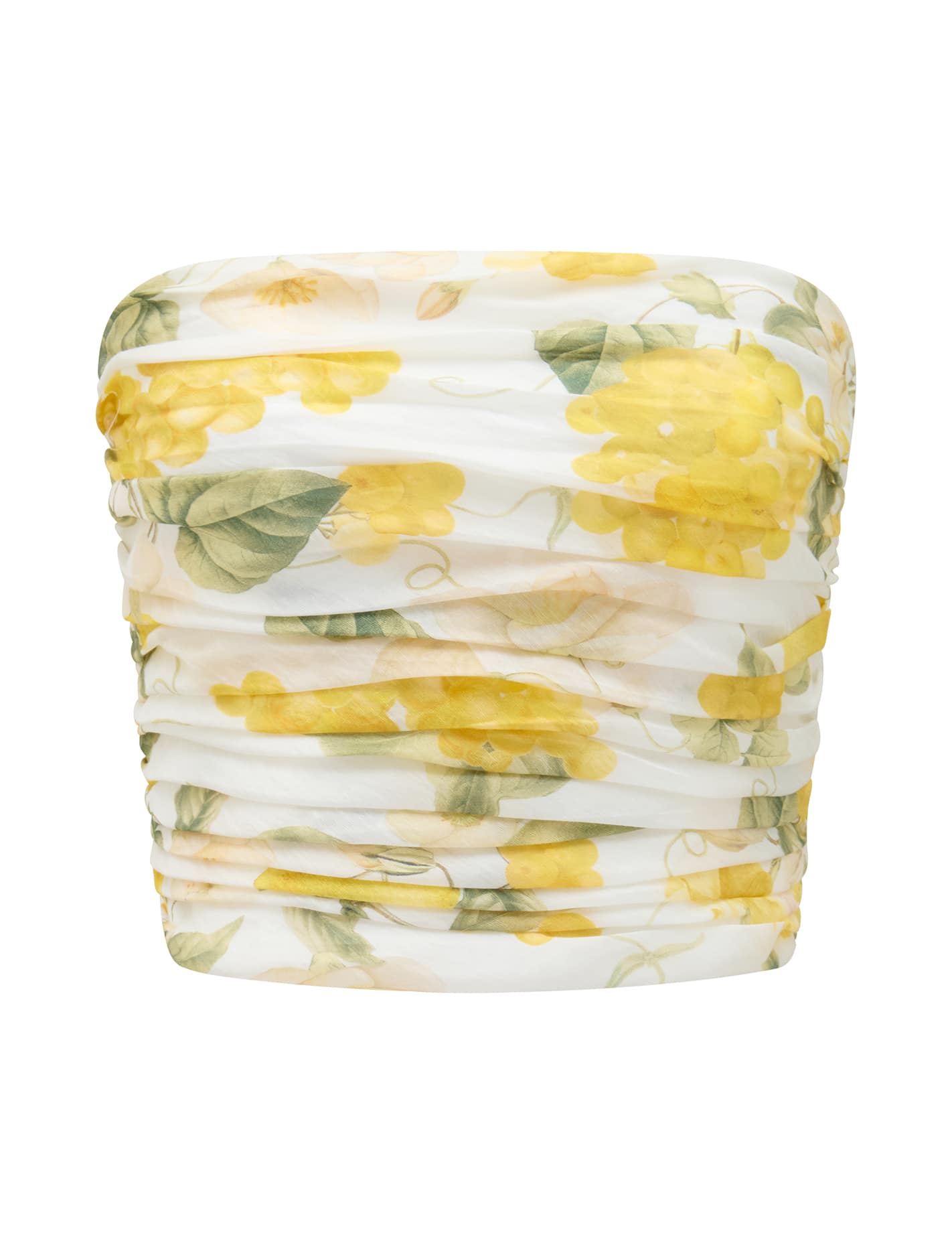 Laia Ruched Strapless Top Limone Floral Co-ord_mannequin