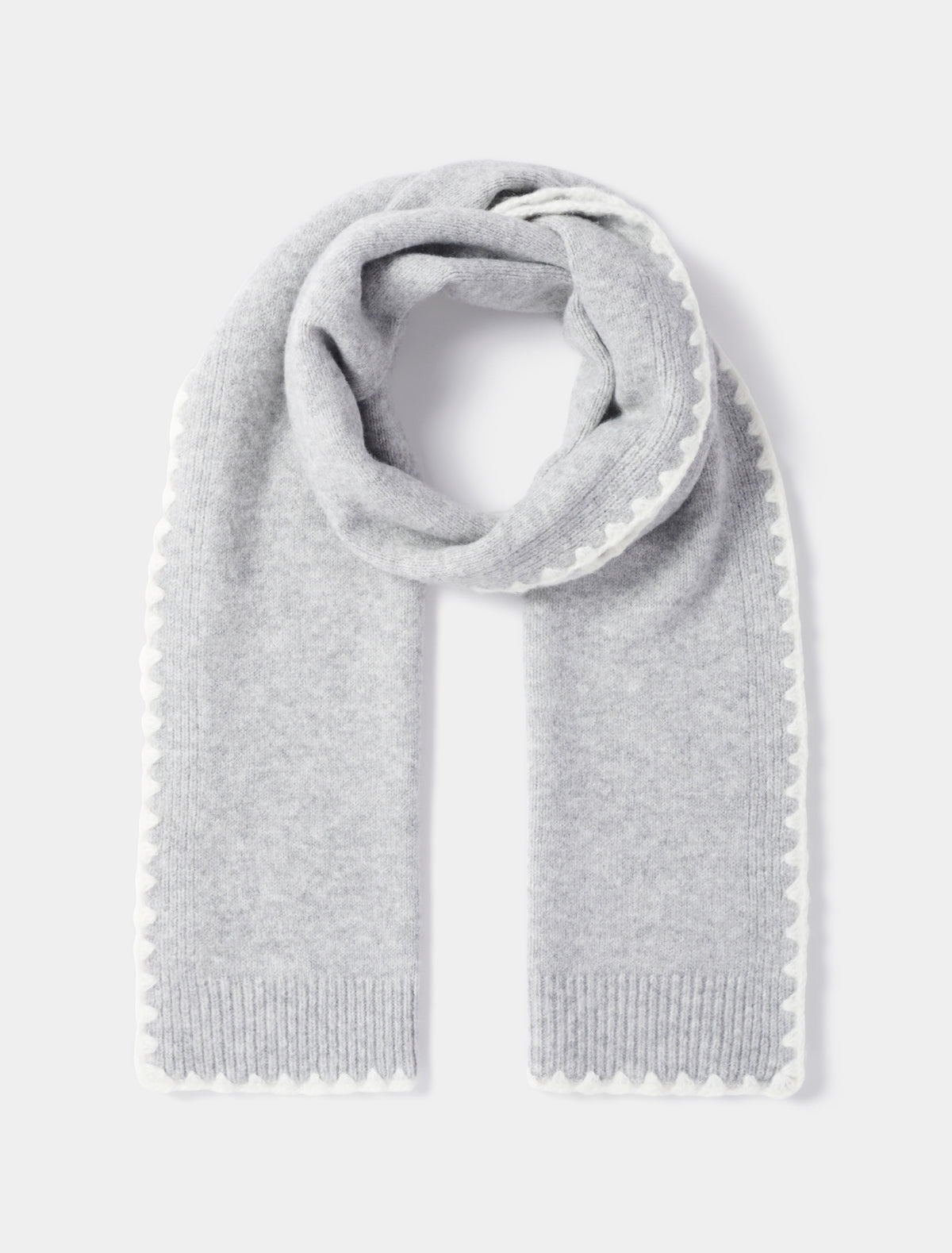 Tatum Stitch Detail Scarf Grey / White_mannequin