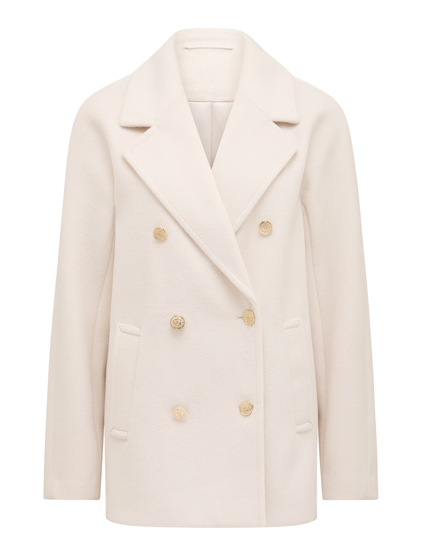 Bianca DB Mid Length Coat Cream_mannequin