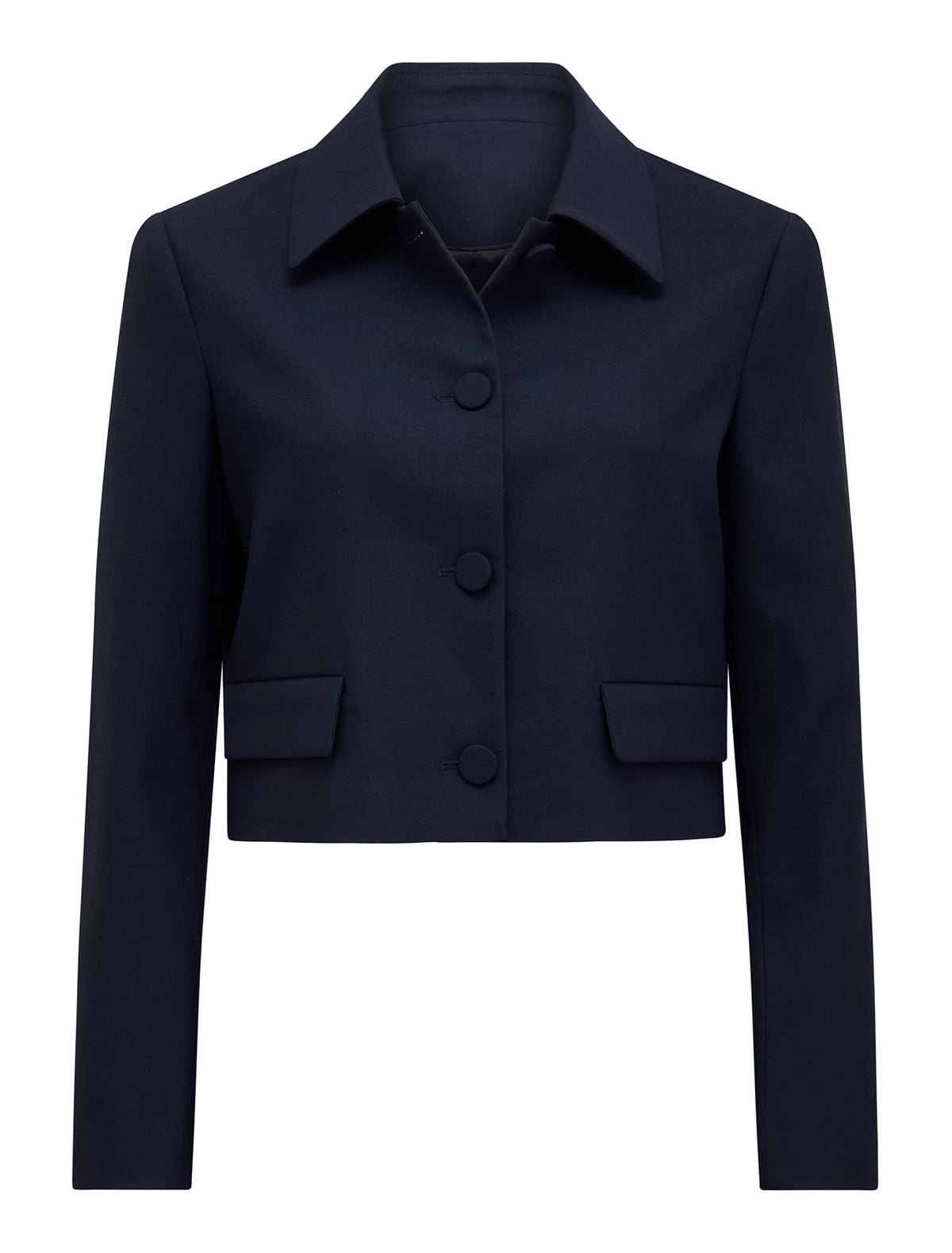 Tanya Cropped Top Collar Jacket Royal Navy Suit_mannequin
