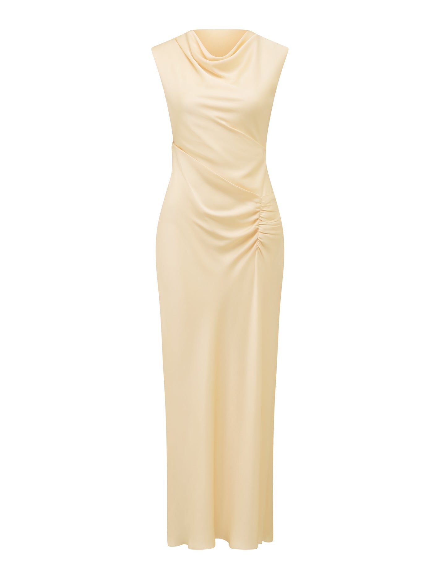 Ava Draped Satin Maxi Dress Vanilla Custard_mannequin