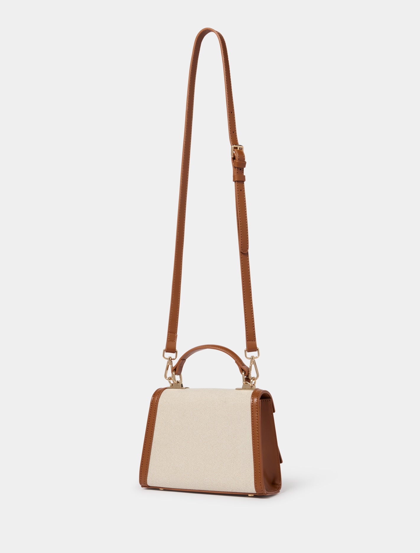 Tala Top Handle Lock Bag Canvas/Tan_mannequin