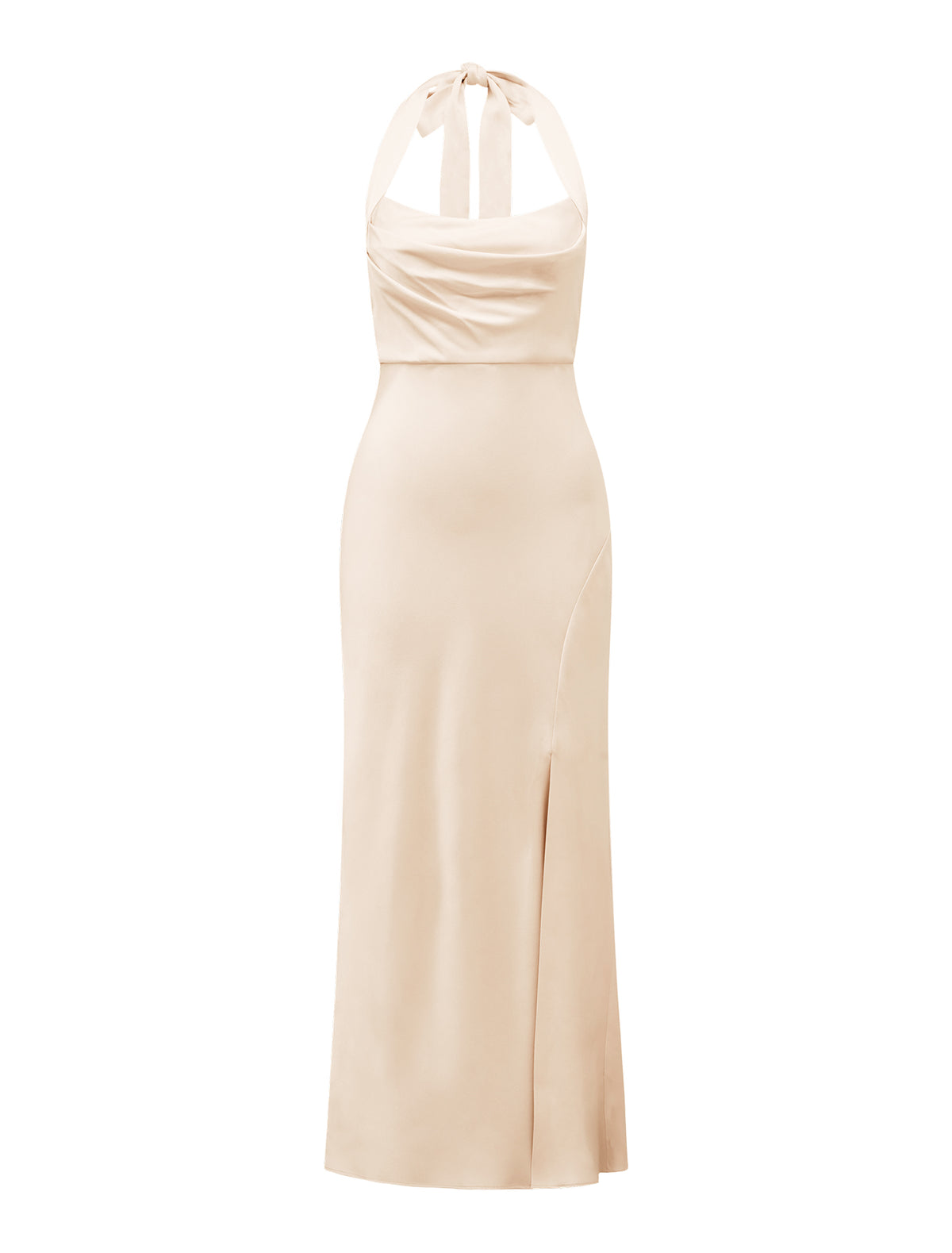 Alice Halter Satin Maxi Dress Vanilla Custard_mannequin