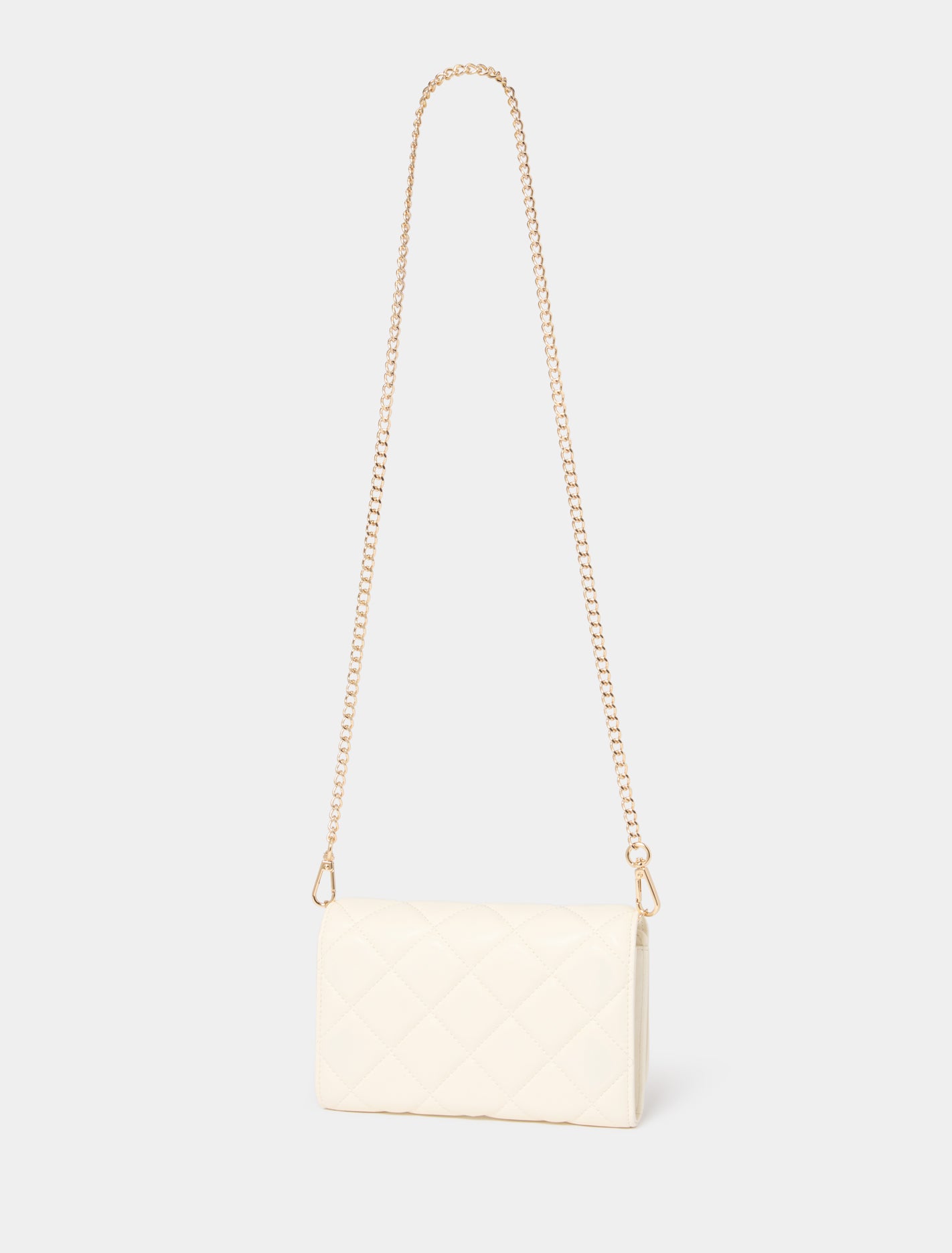 Mae Quilt Wallet Crossbody Bag Ivory_mannequin