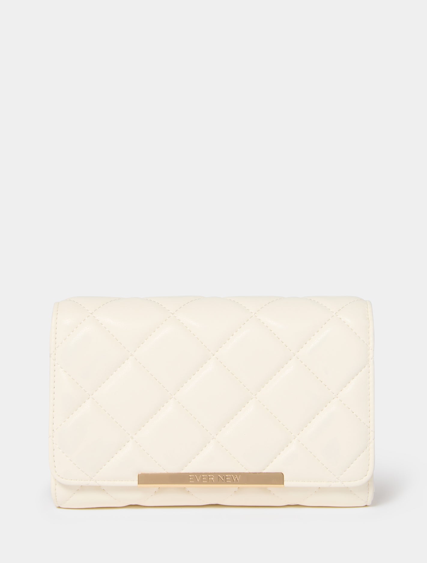 Mae Quilt Wallet Crossbody Bag Ivory_mannequin