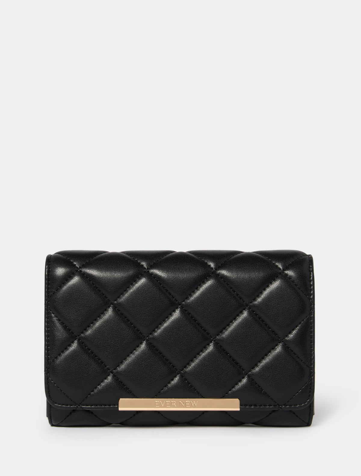 Mae Quilt Wallet Crossbody Bag Black_mannequin