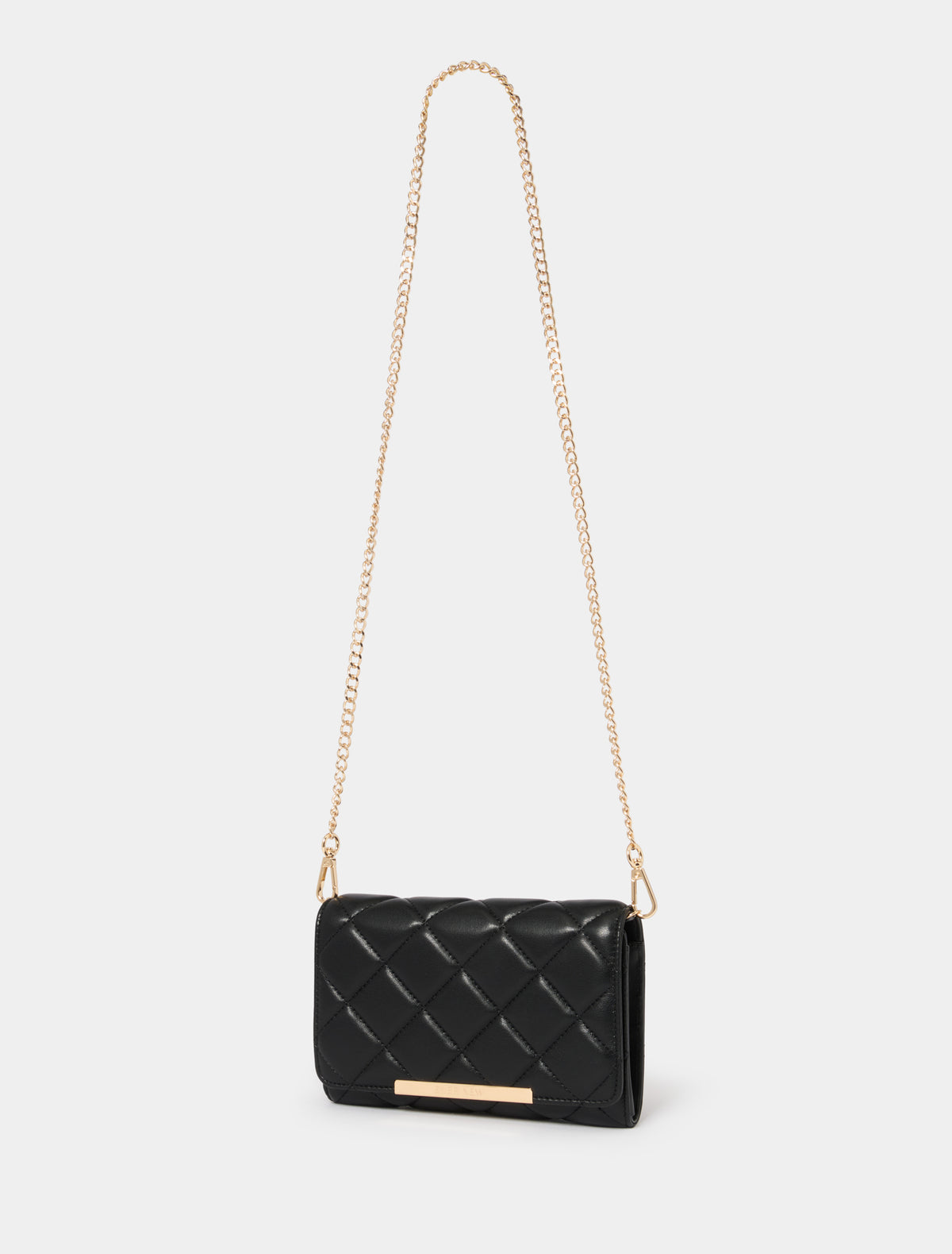 Mae Quilt Wallet Crossbody Bag Black_mannequin
