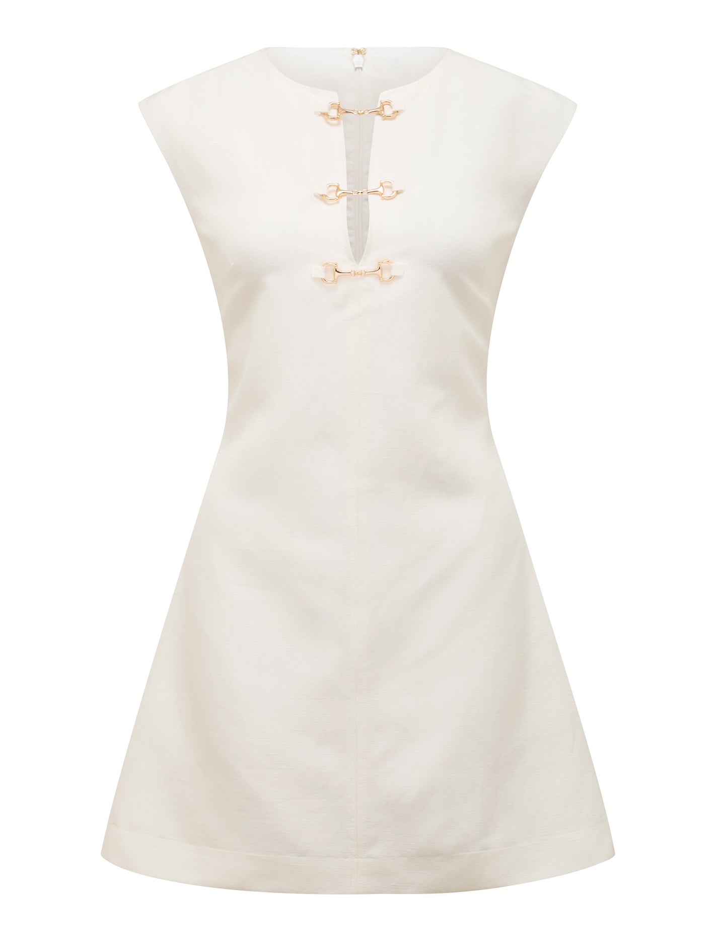Clover Snaffle Detail Mini Dress Porcelain_mannequin