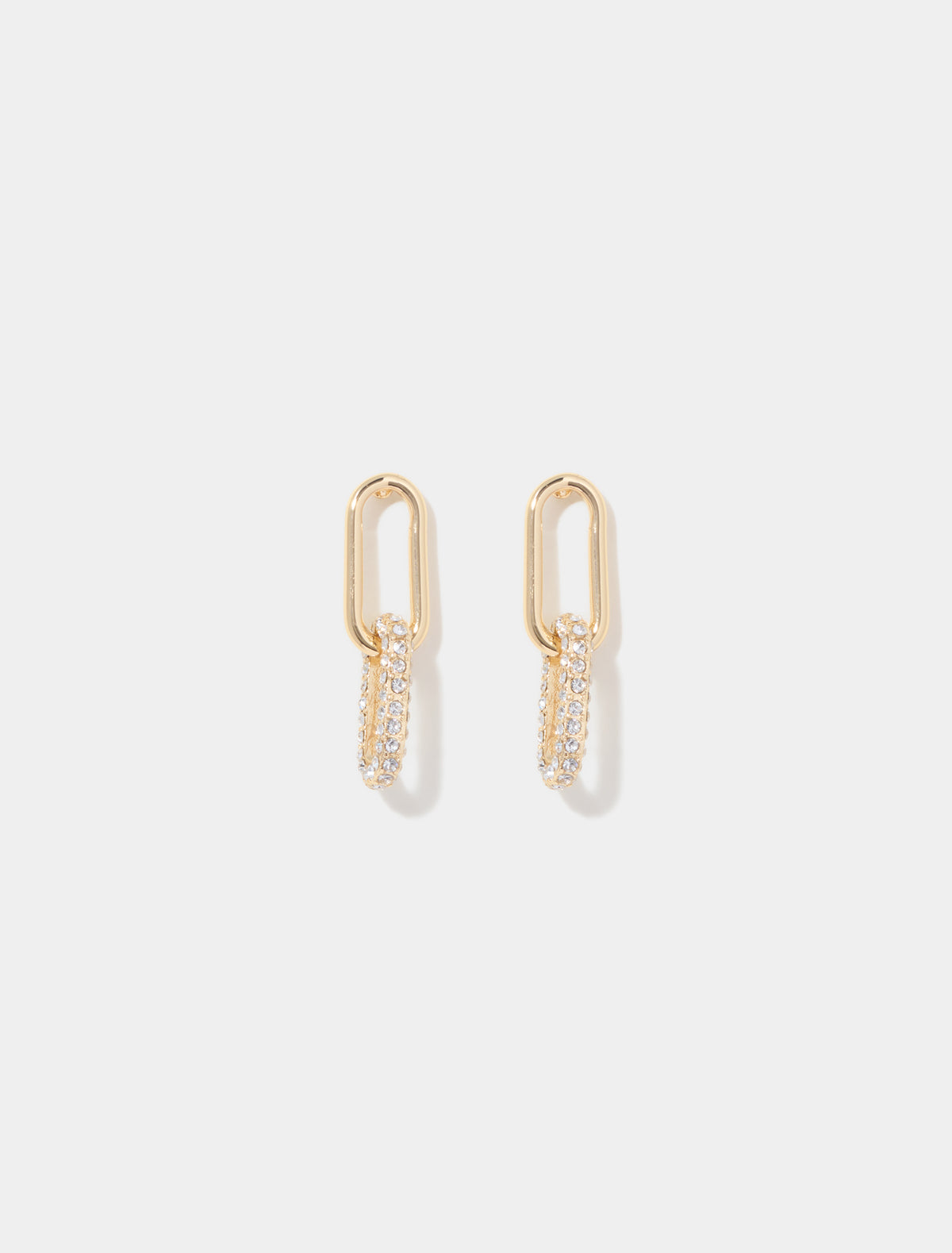 Malani Metal & Stone Link Earring Crystal/Gold_mannequin