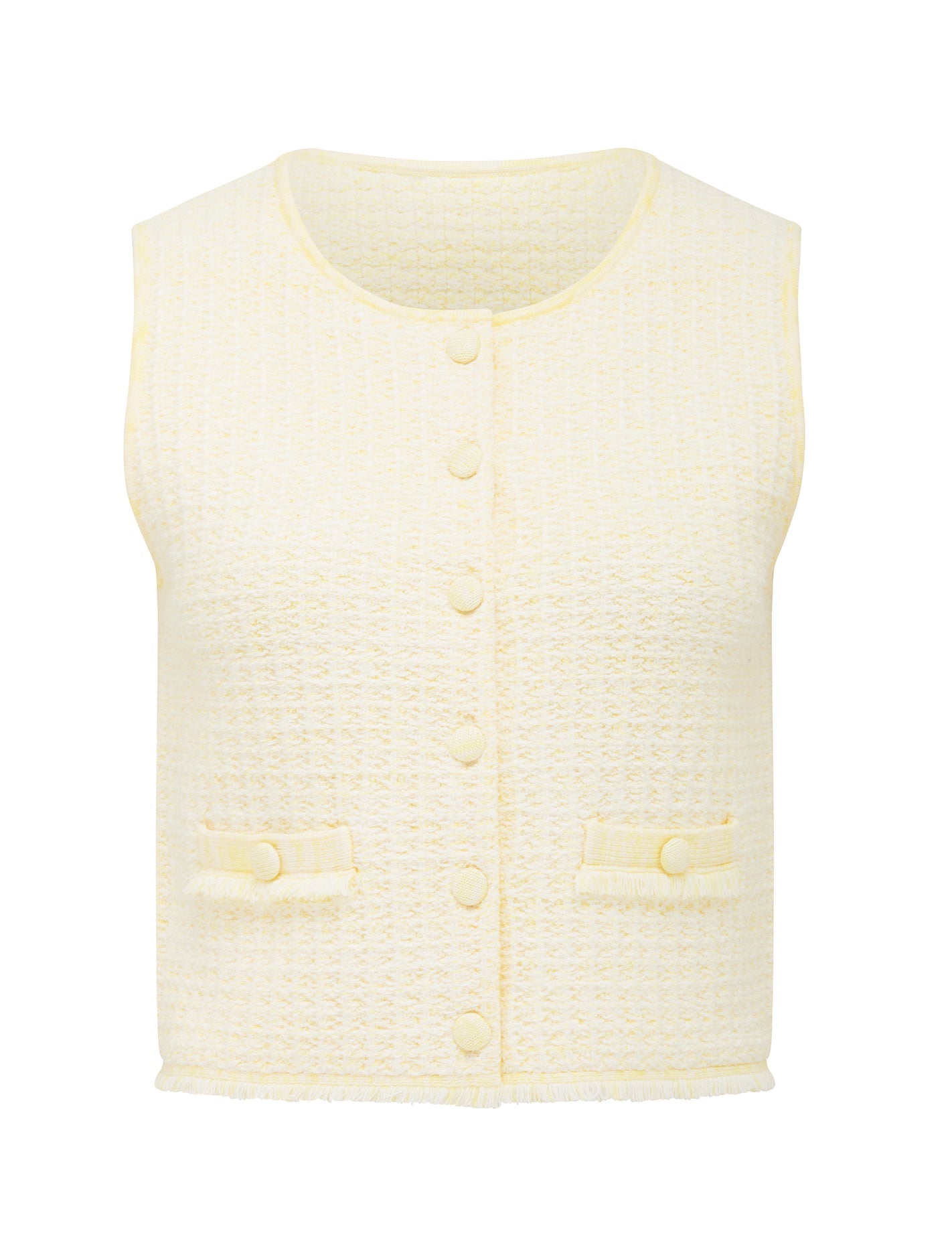 Aria Bouclé Knit Tank Lemon_mannequin