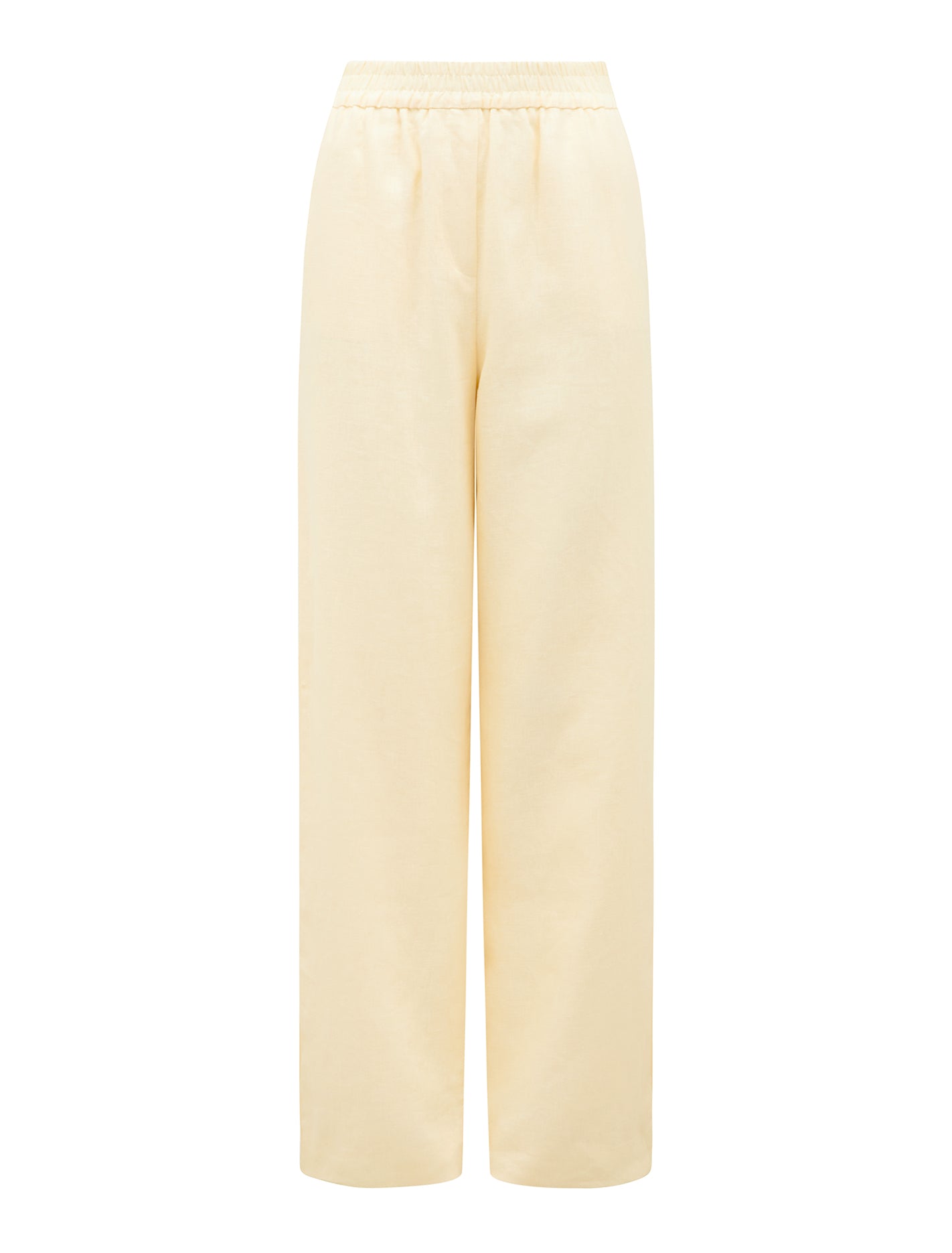 Eva Linen Straight Leg Pant Lemon Drop Co-ord_mannequin