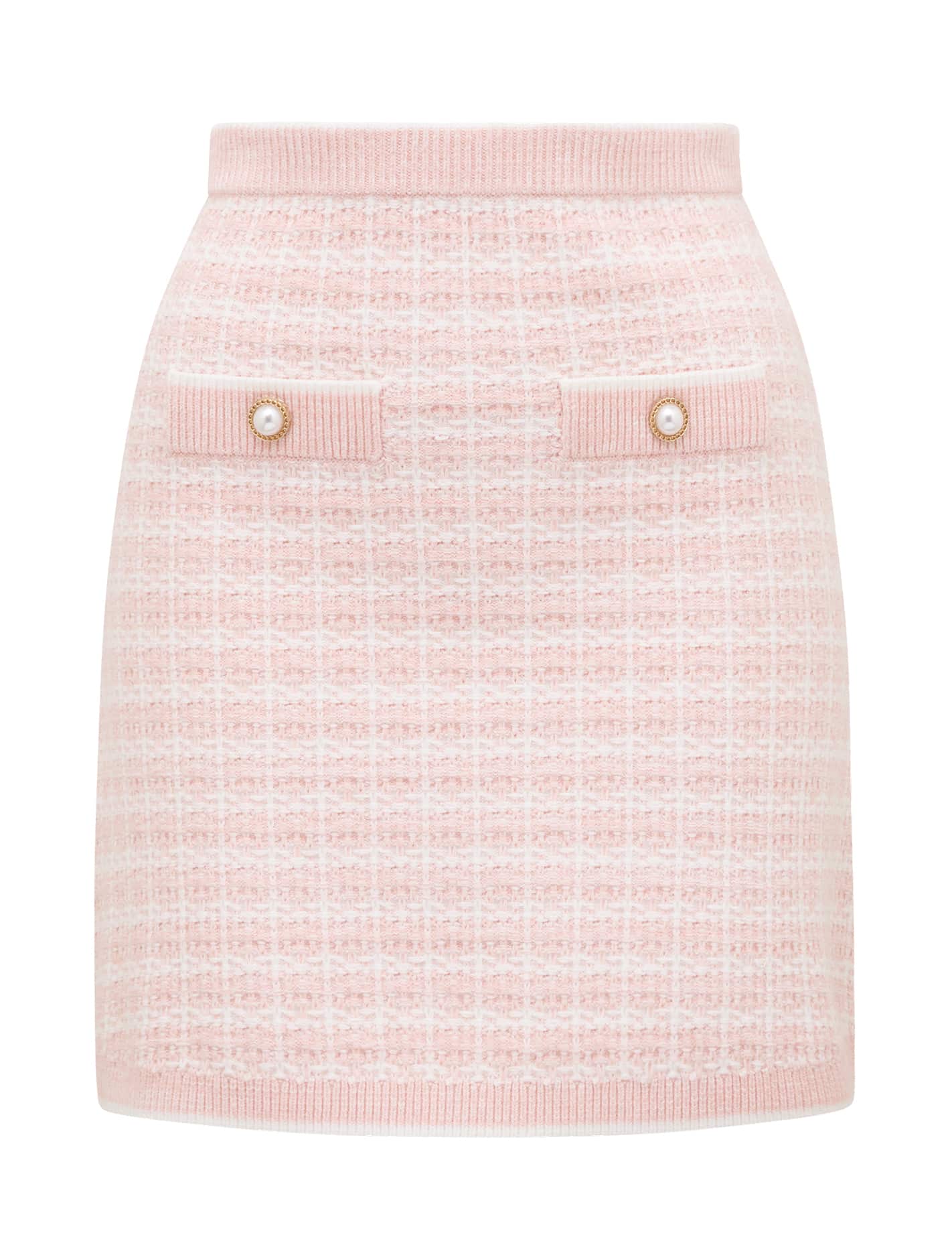 Louise Bouclé Knit Skirt Soft Pink_mannequin