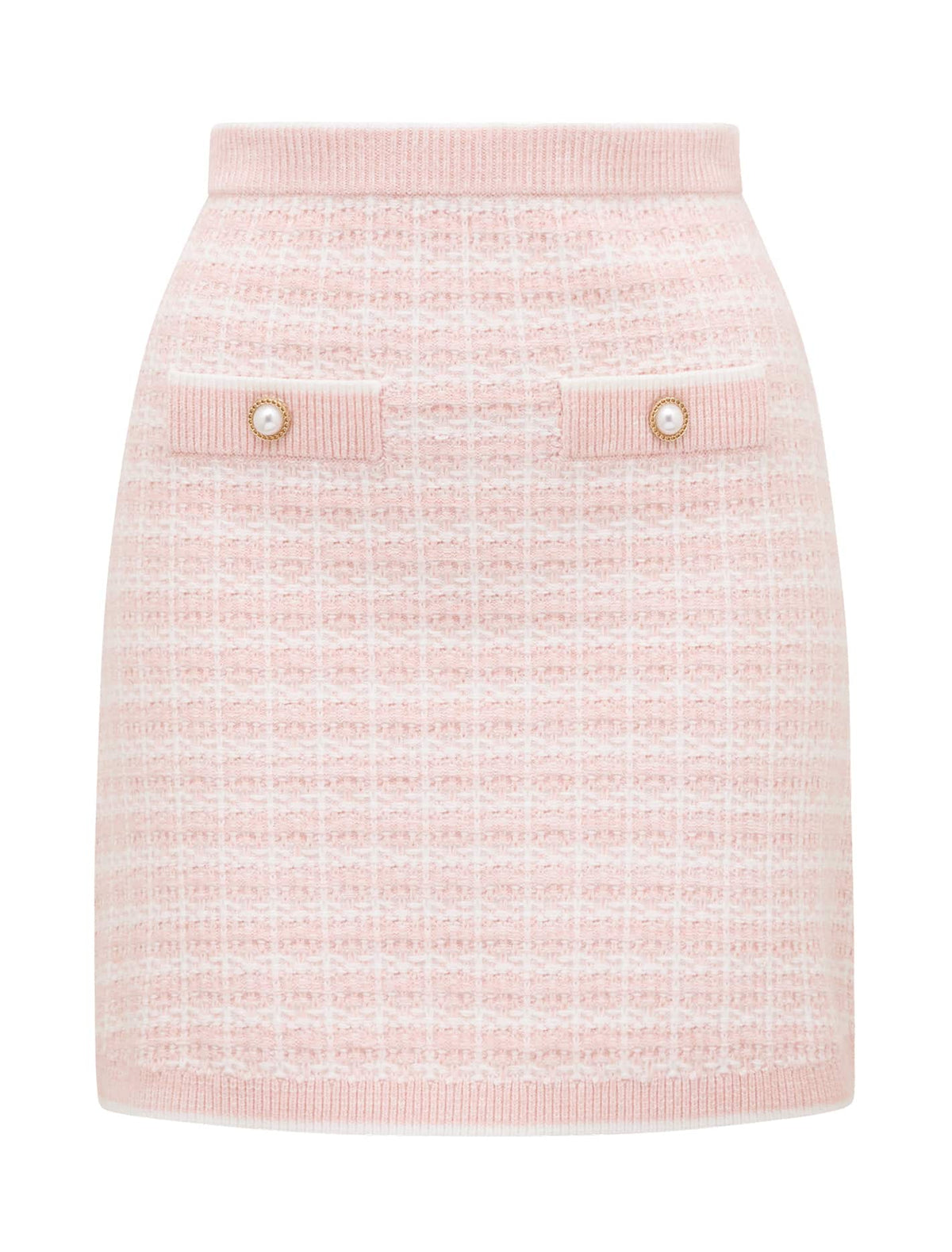 Louise Bouclé Knit Skirt Soft Pink_mannequin