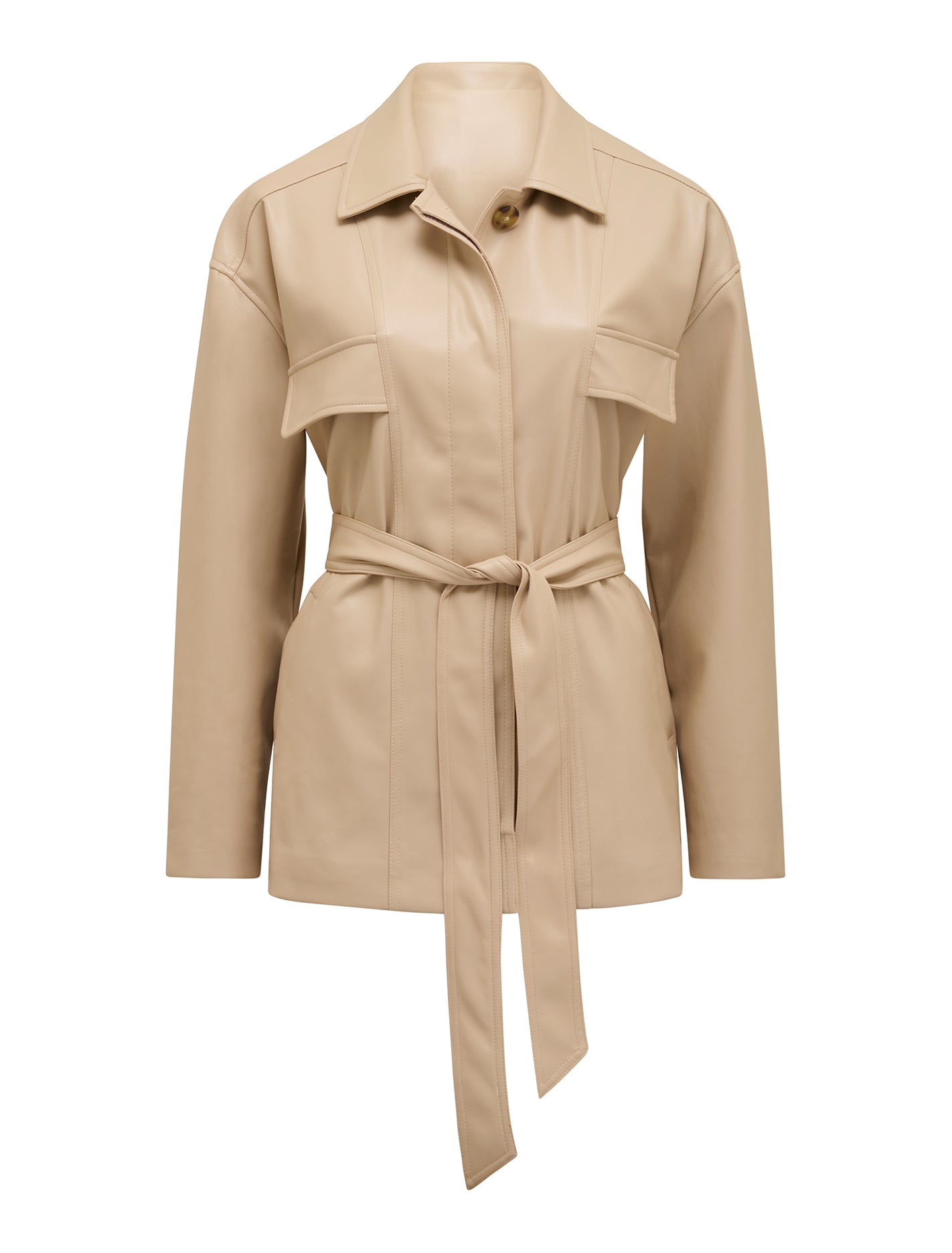 Karli Faux Leather Shacket Quicksand_mannequin