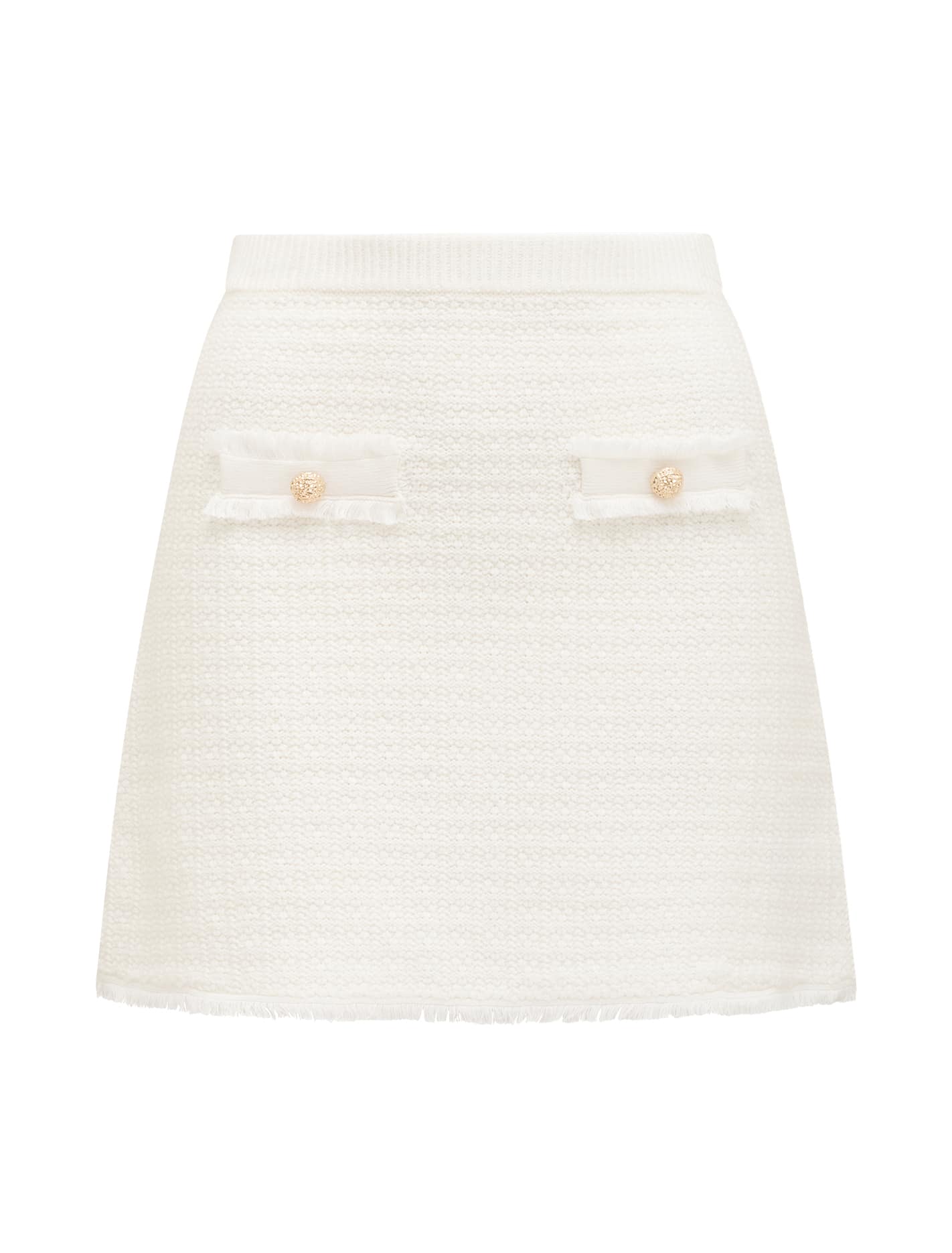 Faith Petite Boucle Knit Skirt Cream Co-ord_mannequin