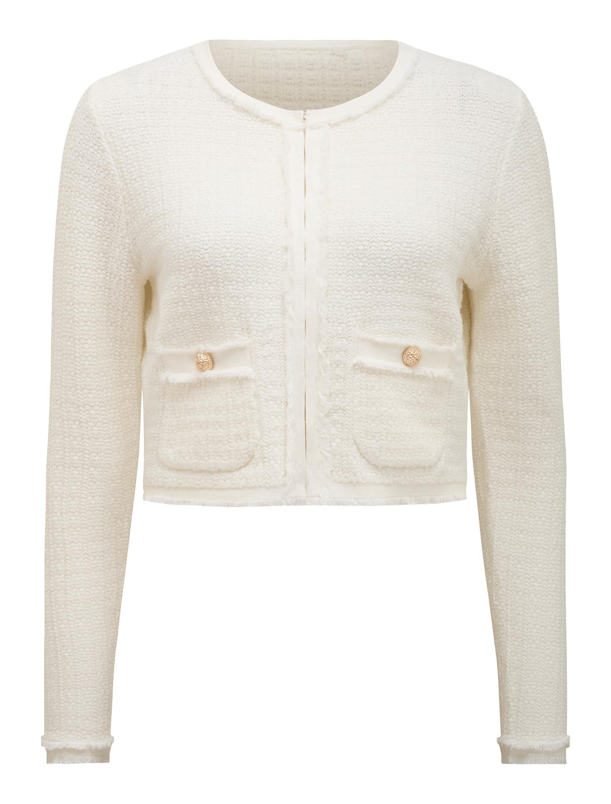 Faith Petite Textured Cardigan Cream_mannequin