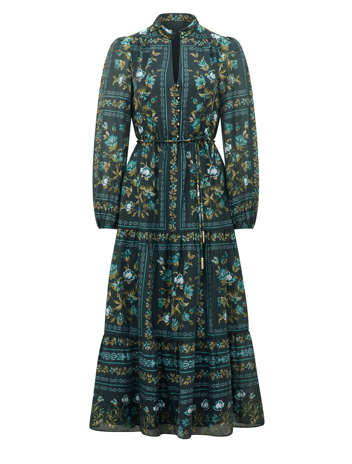 Tara Printed Midi Dress Green Bellview_mannequin