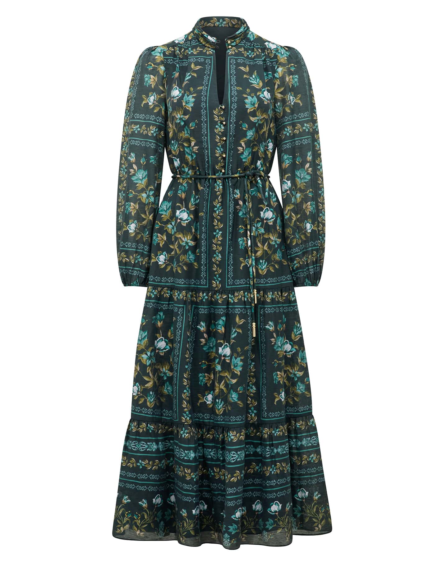 Tara Printed Midi Dress Green Bellview_mannequin