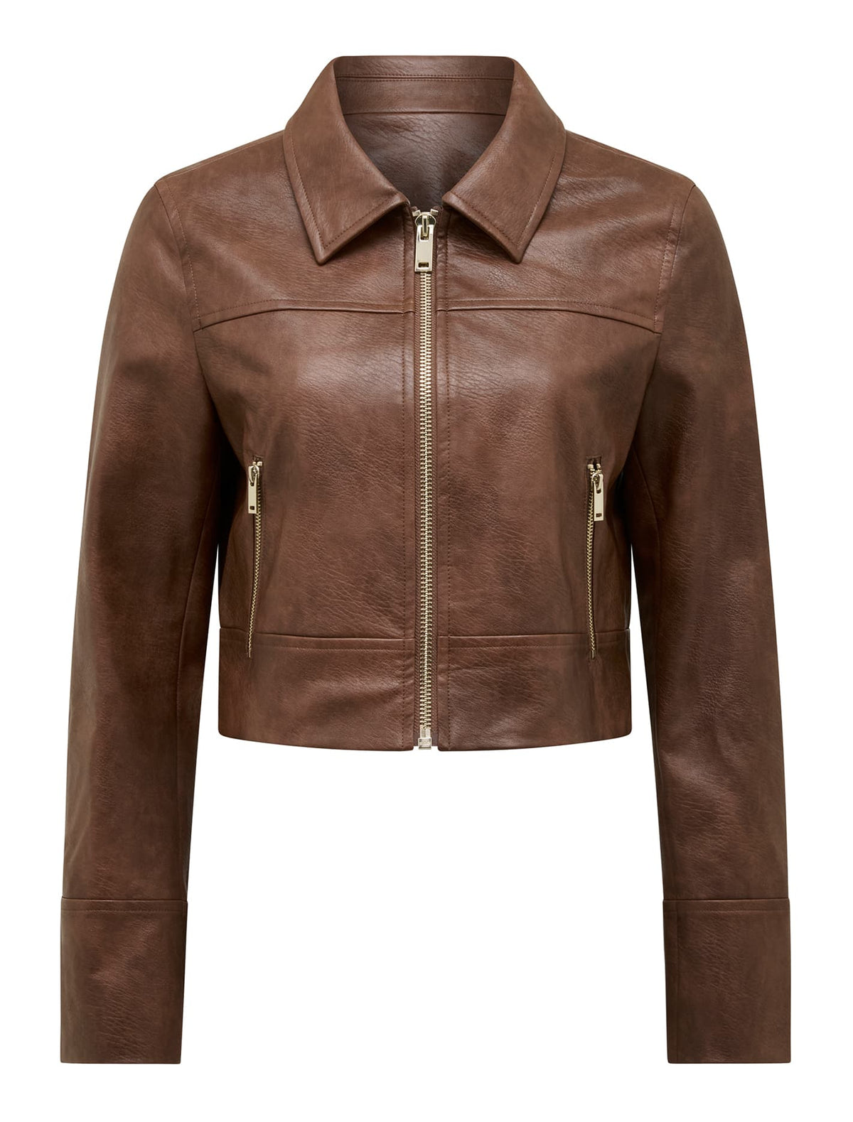 Wren Vegan Leather Jacket Walnut Set_mannequin