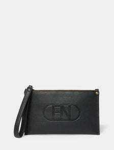 Alannah Logo Wristlet Wallet Black_mannequin