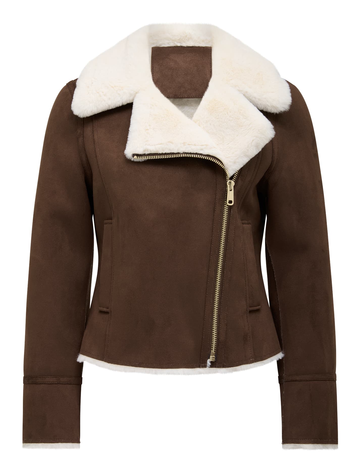 Penny Faux Fur Aviator Jacket Dark Chocolate_mannequin