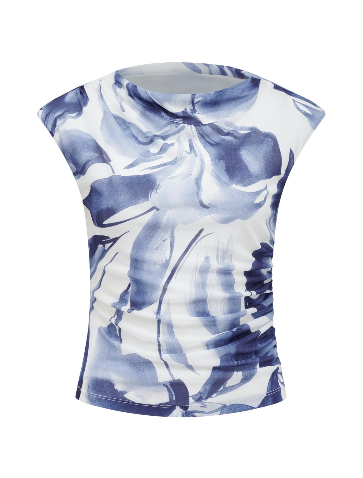 Mel Extended Sleeve Mesh Top Hobson Floral_mannequin