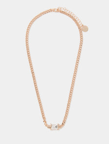 Billie Baguette Stone Necklace Gold/Crystal_mannequin