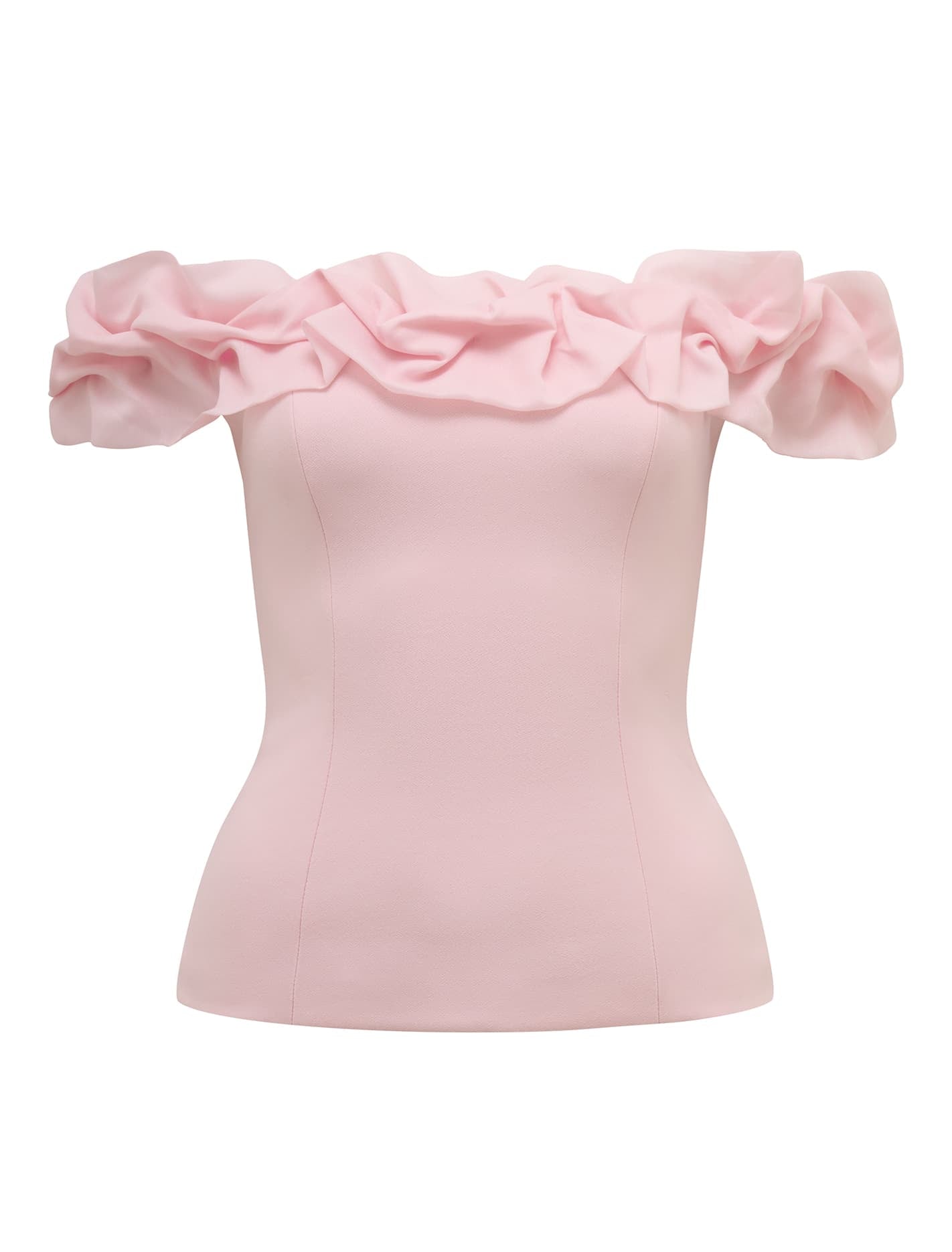Stephanie Ruffle Bustier Top Pink Sorbet_mannequin