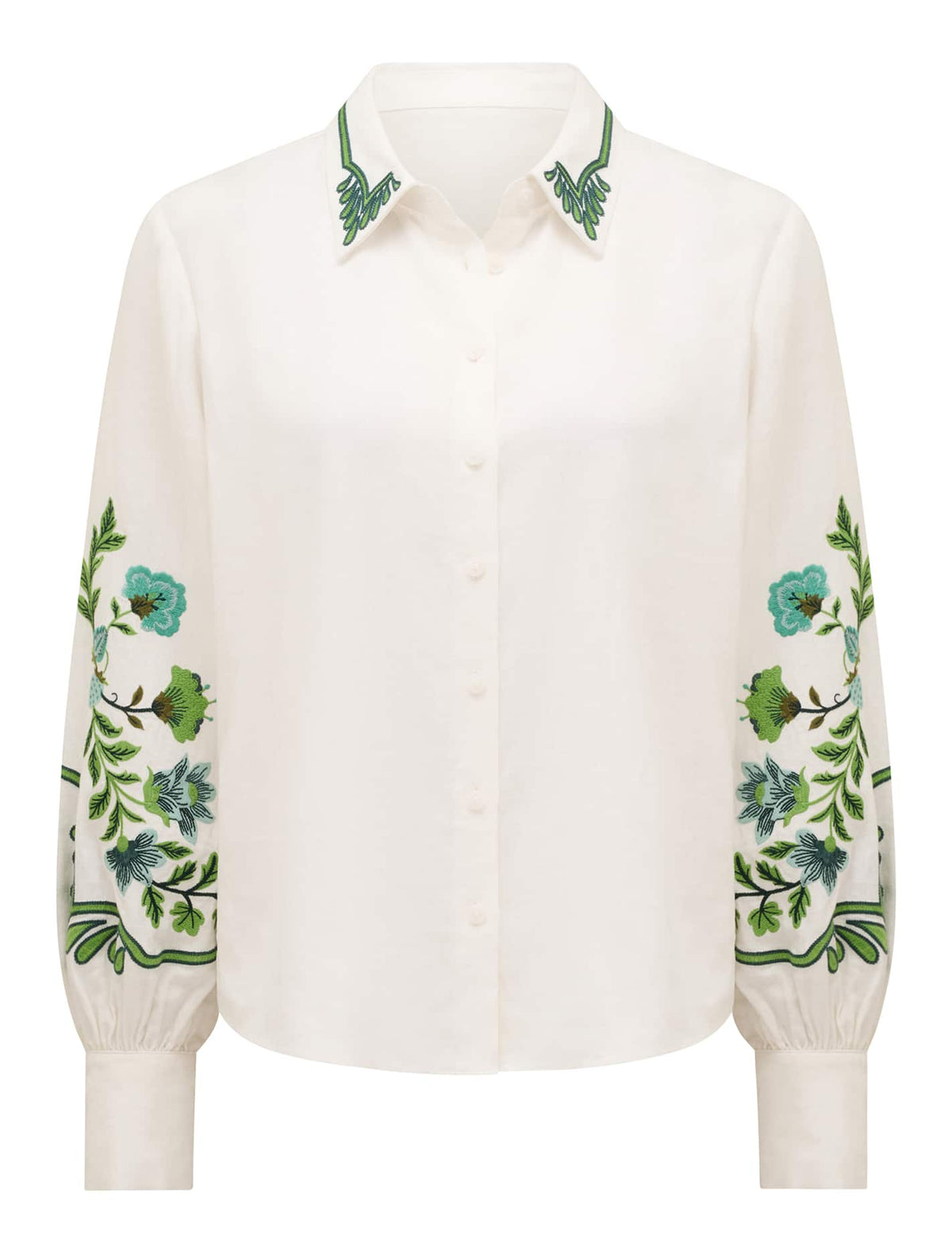 Rosalia Button Shirt Green Floral Co-ord_mannequin