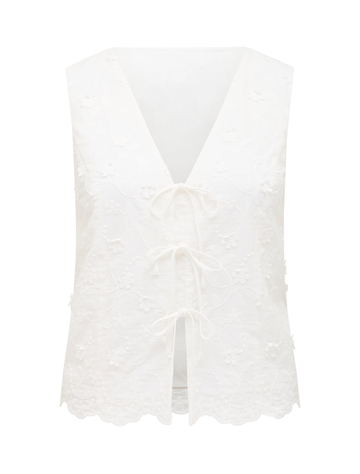 Colette Broderie Top Porcelain Co-Ord_mannequin