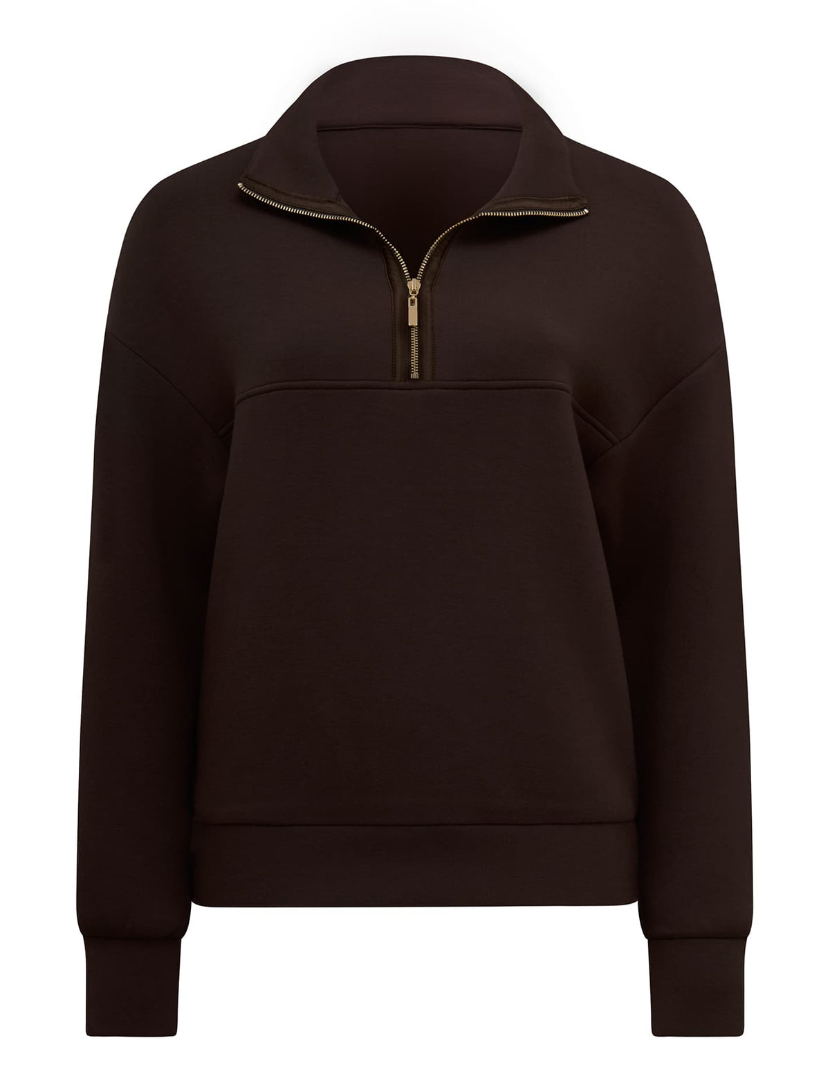 Lya Lounge Satin Trim Jumper Dark Chocolate_mannequin