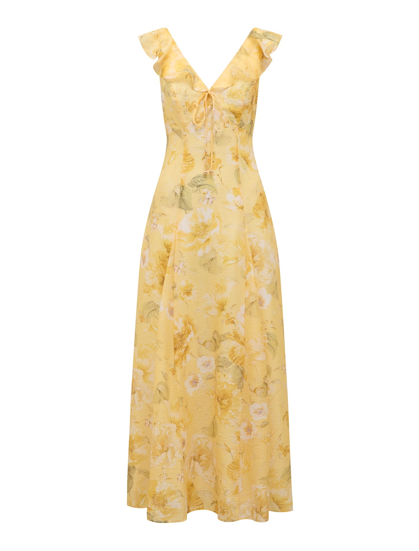 Lenny Godet Printed Midi Dress Gold Layla Botanica_mannequin