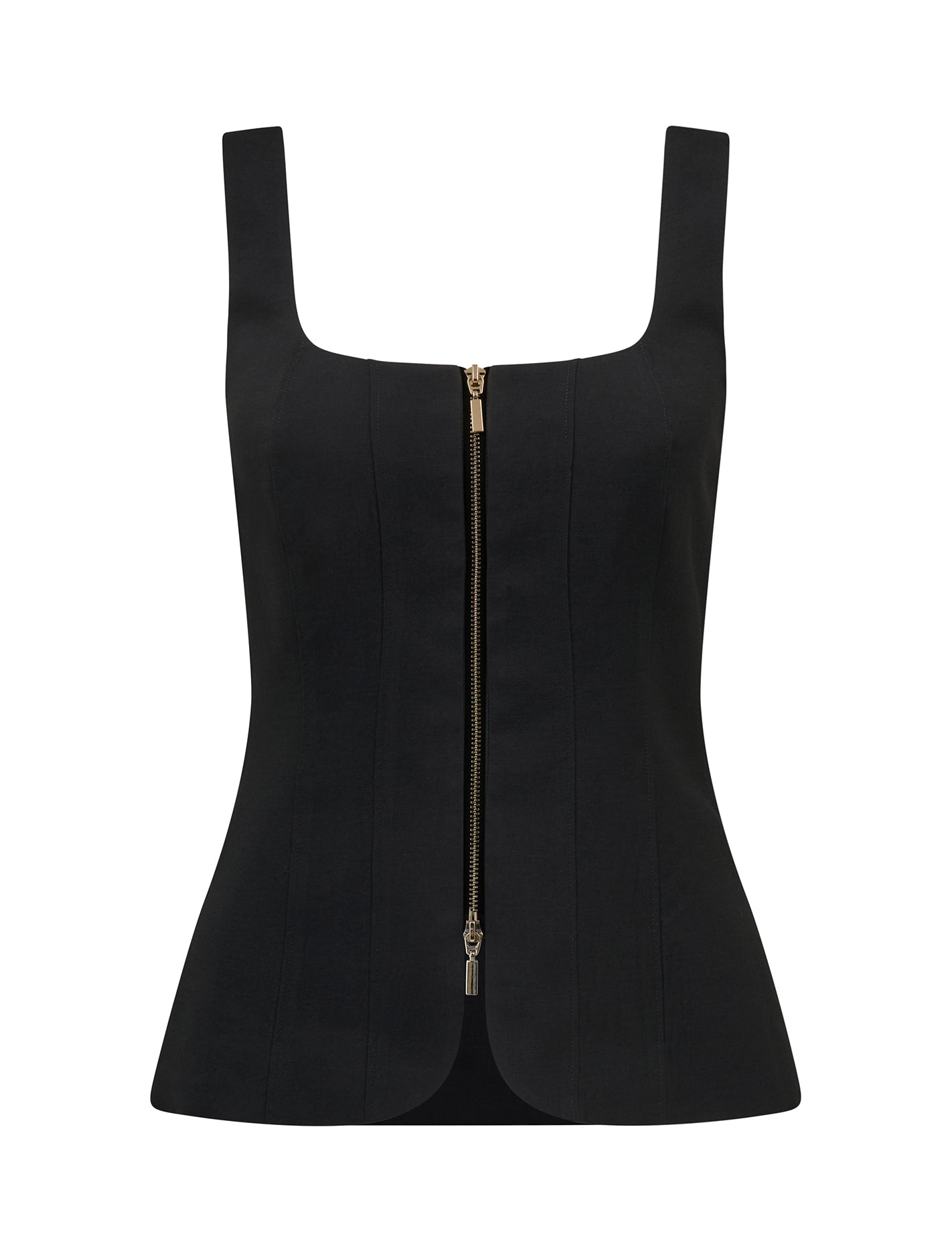 Collins Double Zip Tank Black_mannequin