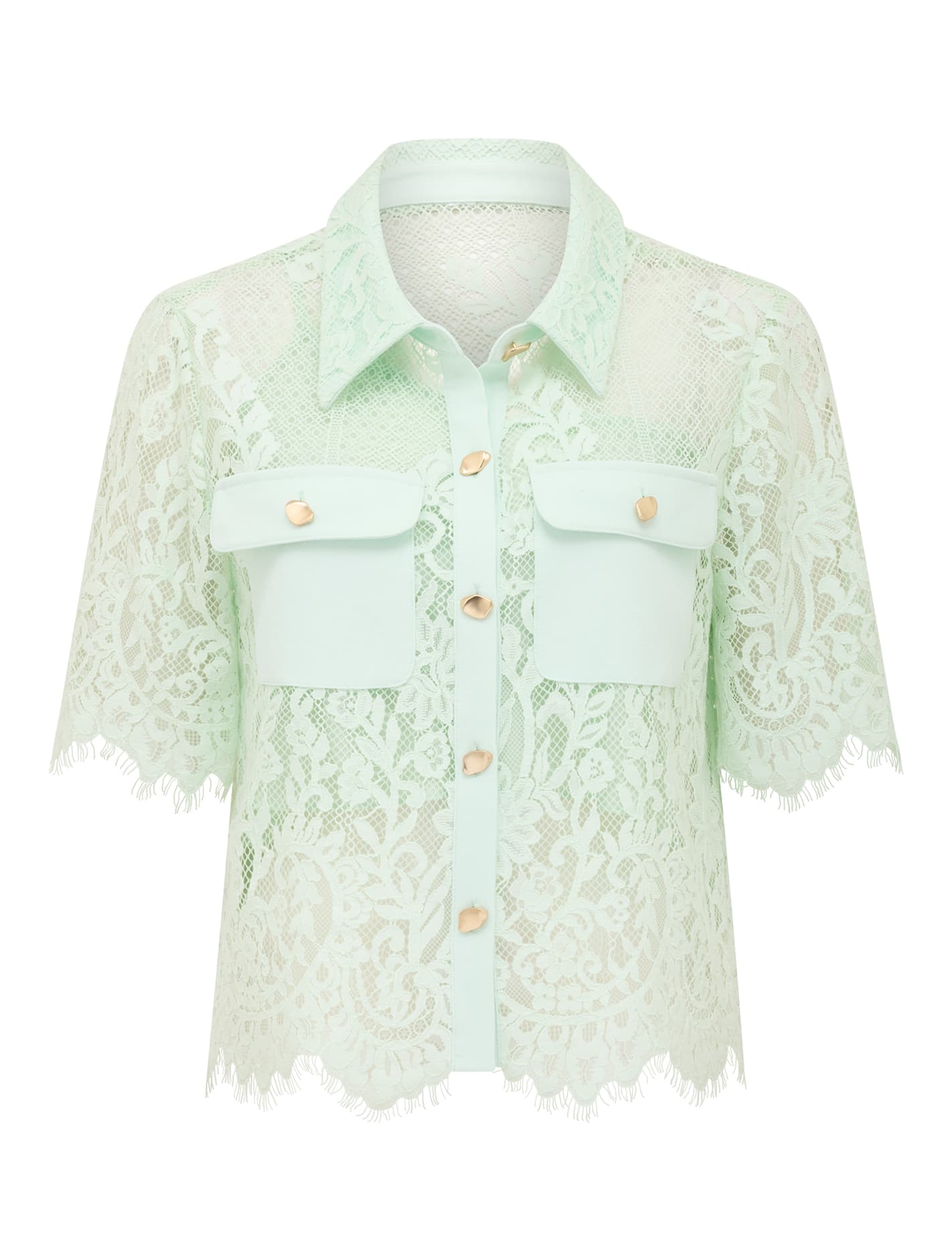 Lola Lace Shirt Clearly Aqua Co-ord_mannequin