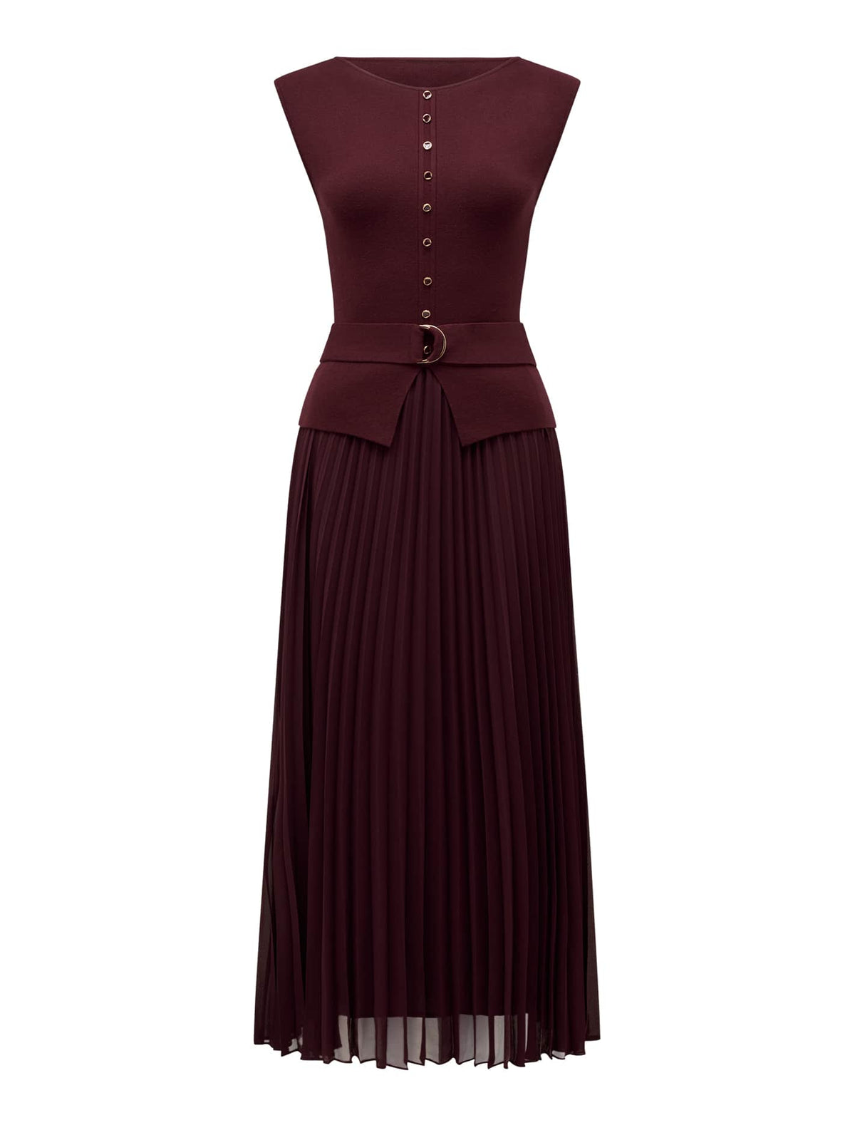 Lelani Pleat Hem Midi Dress Shiraz_mannequin