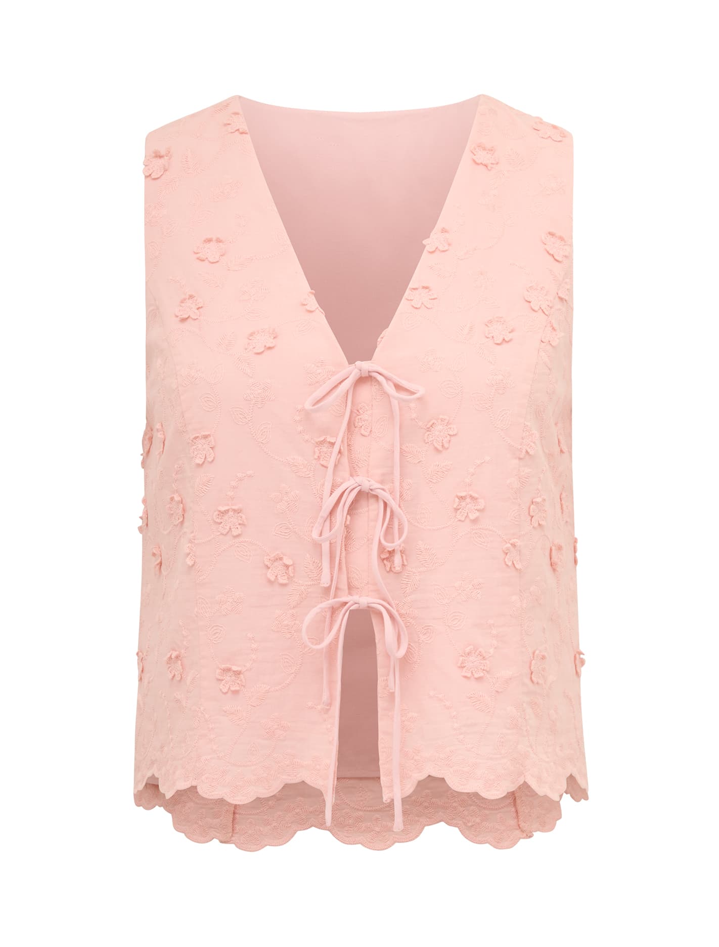 Colette Petite Broderie Top Pink Sorbet Co-ord_mannequin