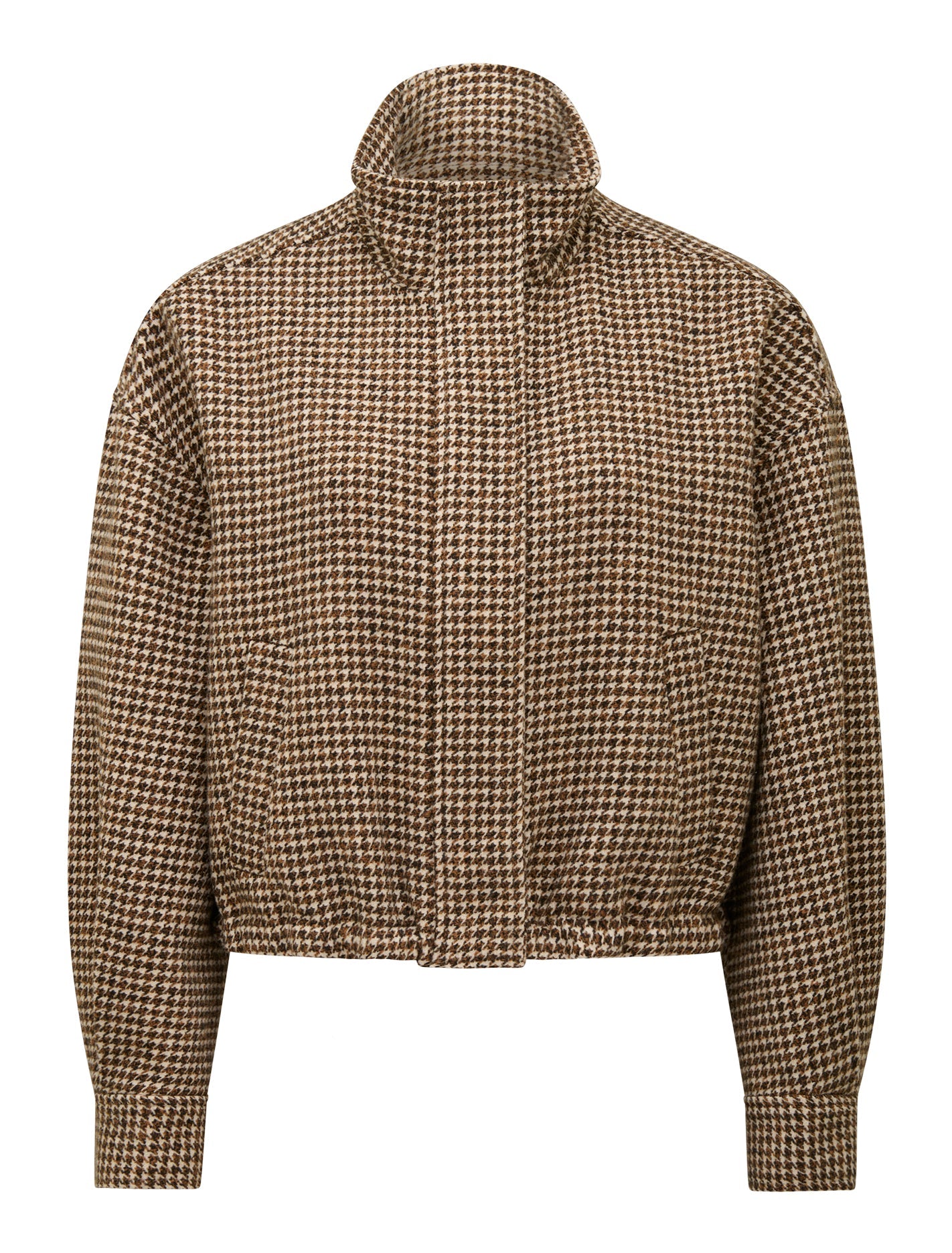 Kaia Check Crop Jacket Mocha Check Set_mannequin