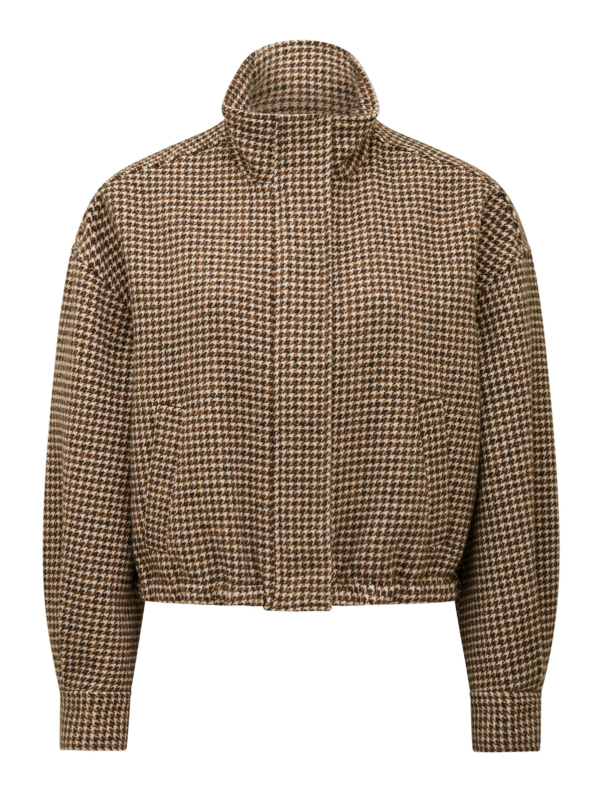 Kaia Check Crop Jacket Mocha Check Set_mannequin