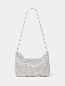 Paloma Curve Clutch Silver_mannequin
