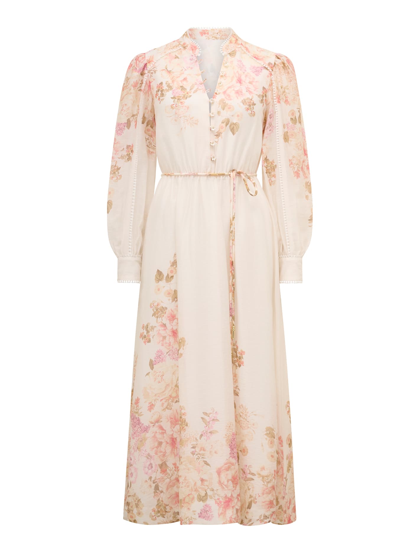 Primrose Petite Trim-Detail Midi Dress Coral Empress_mannequin