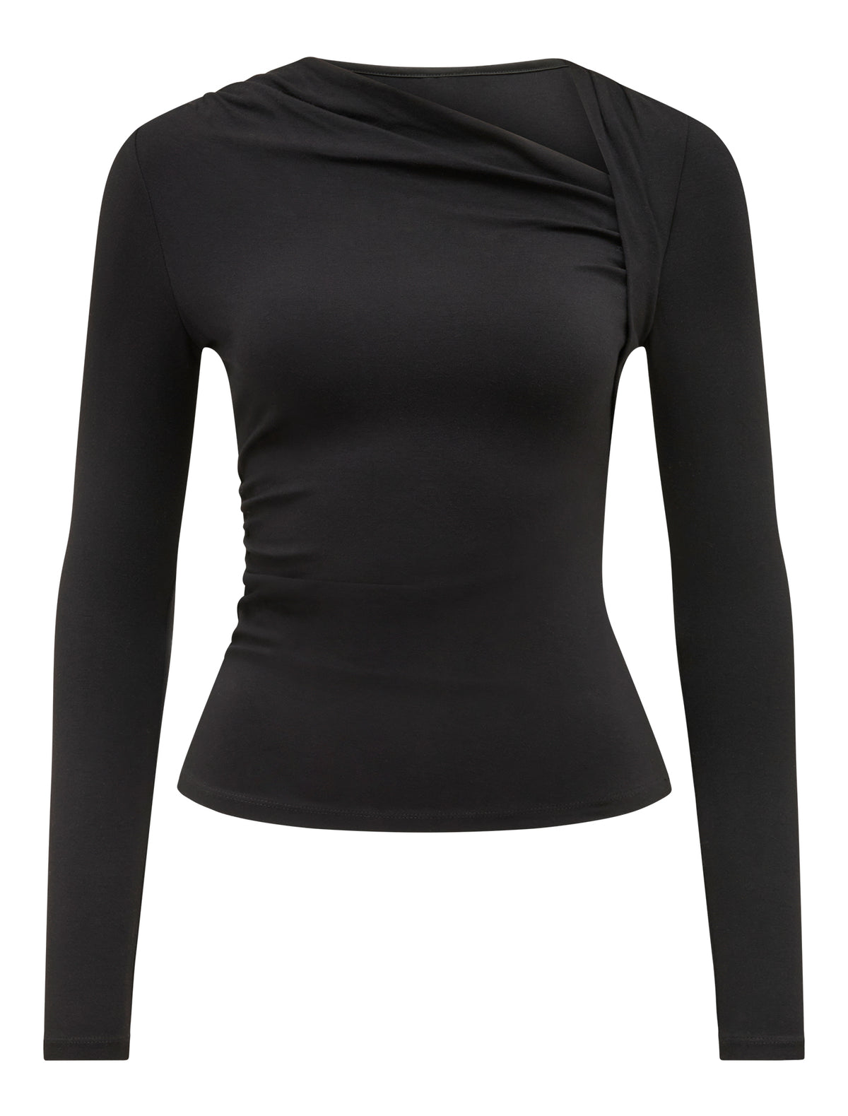 Roma Asymmetric Neck Top Black_mannequin