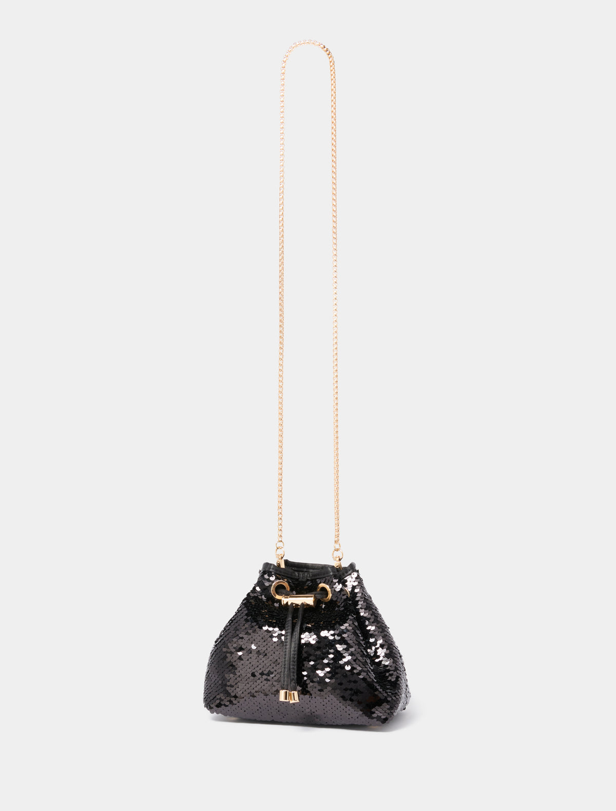 Stella Sequin Ring Handle Bag Black_mannequin