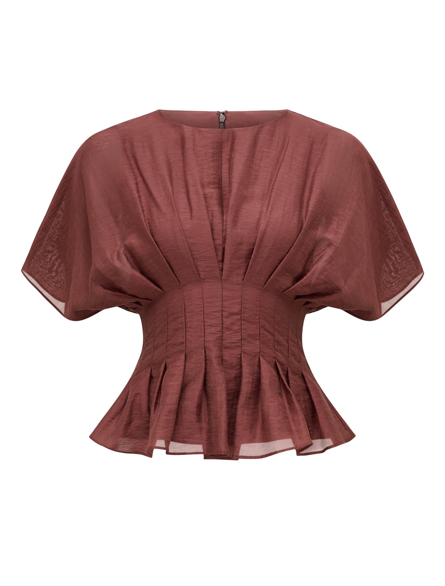 Olive Pleated Top Ganache_mannequin
