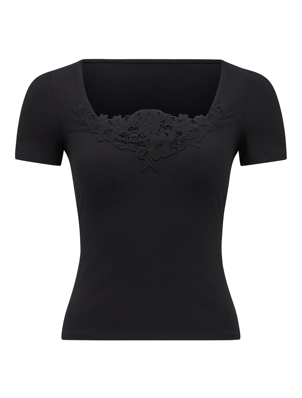 Shauna Trim Front Top Black_mannequin