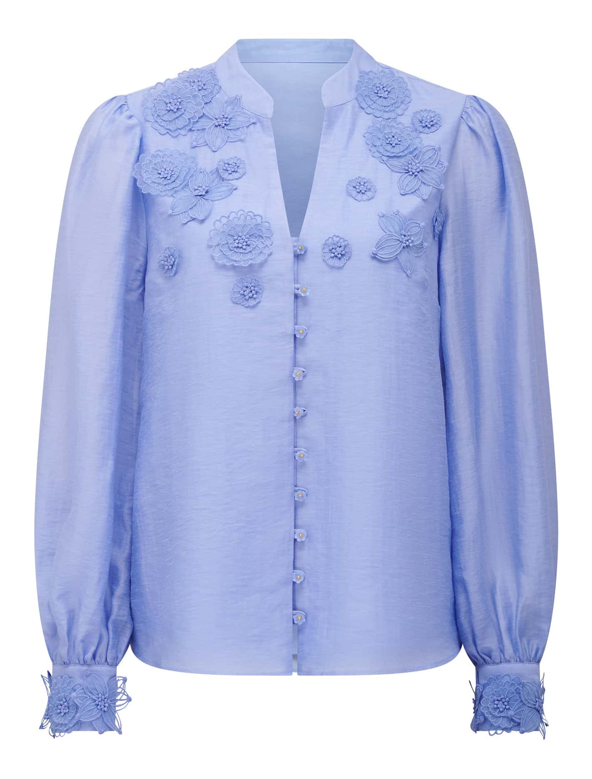 Indigo Applique Blouse Hydrangea_mannequin