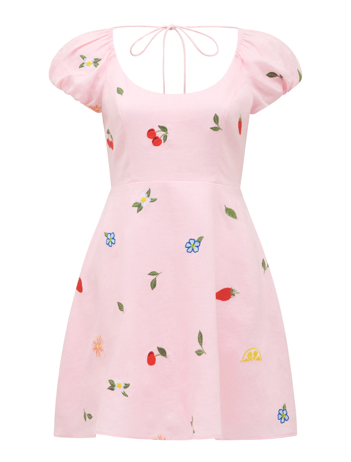 Clara Embroidered Linen Mini Cotton Candy_mannequin
