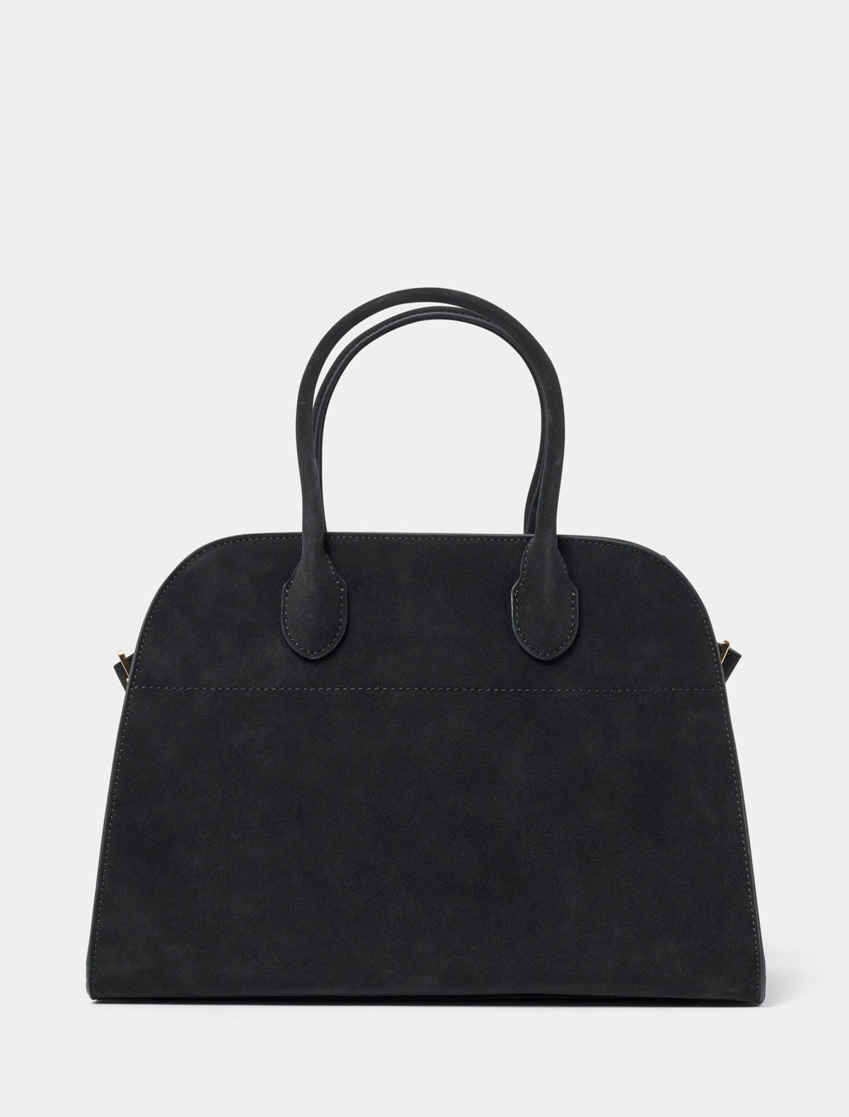 Lacey Faux Suede Bowler Bag Black_mannequin